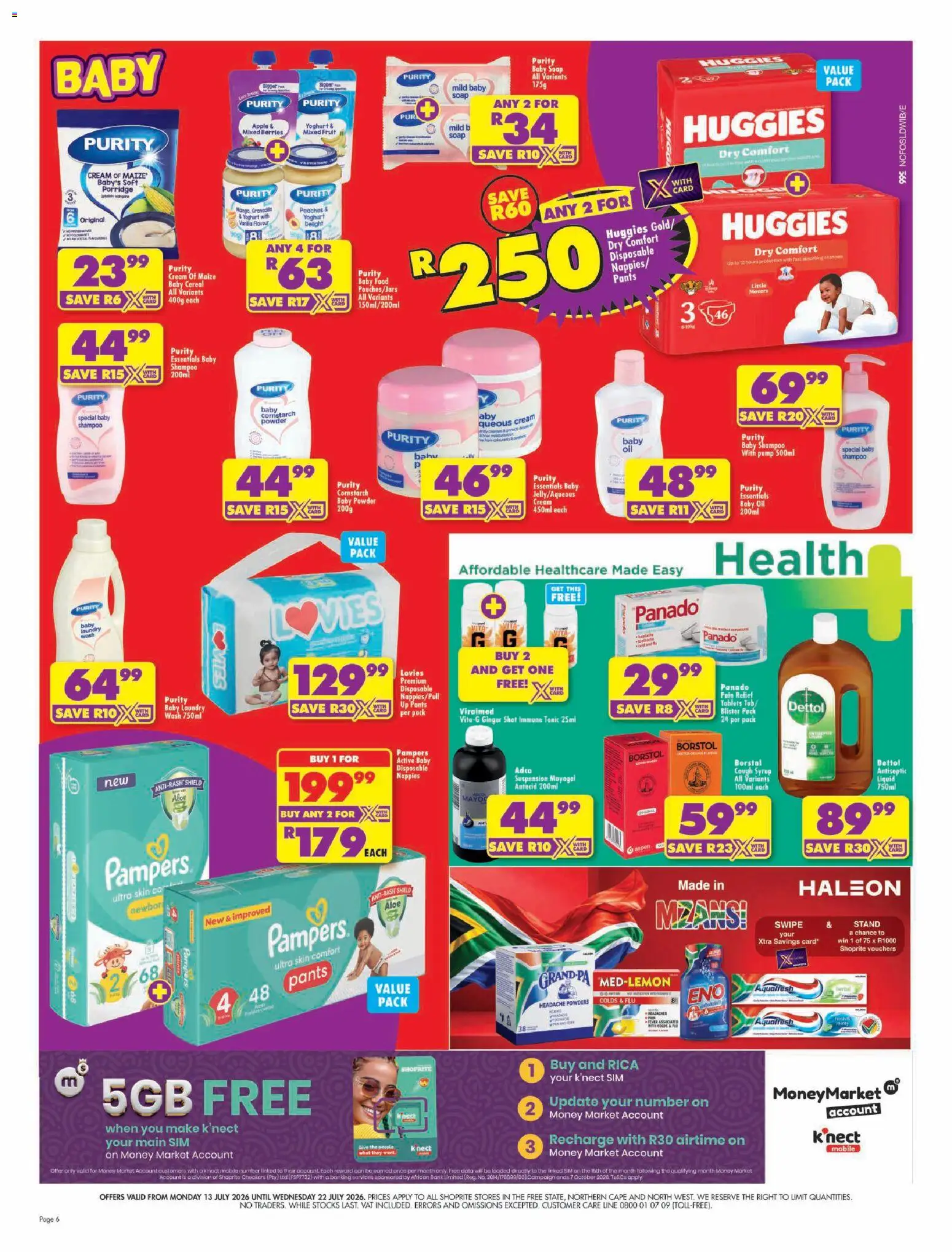 New Shoprite catalogue – valid from 13/07/2026 | Page: 6 | Products: Yoghurt, Cream, Syrup, Baby food