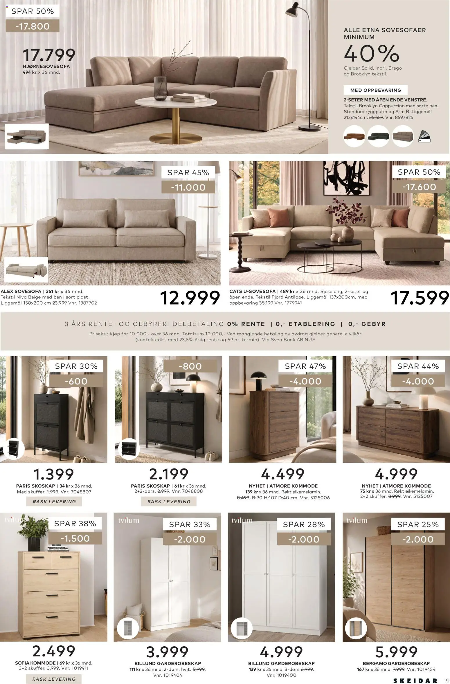 {H1} | Side: 19 | Produkter: Sovesofa, Garderobeskap, Skoskap, Cappuccino