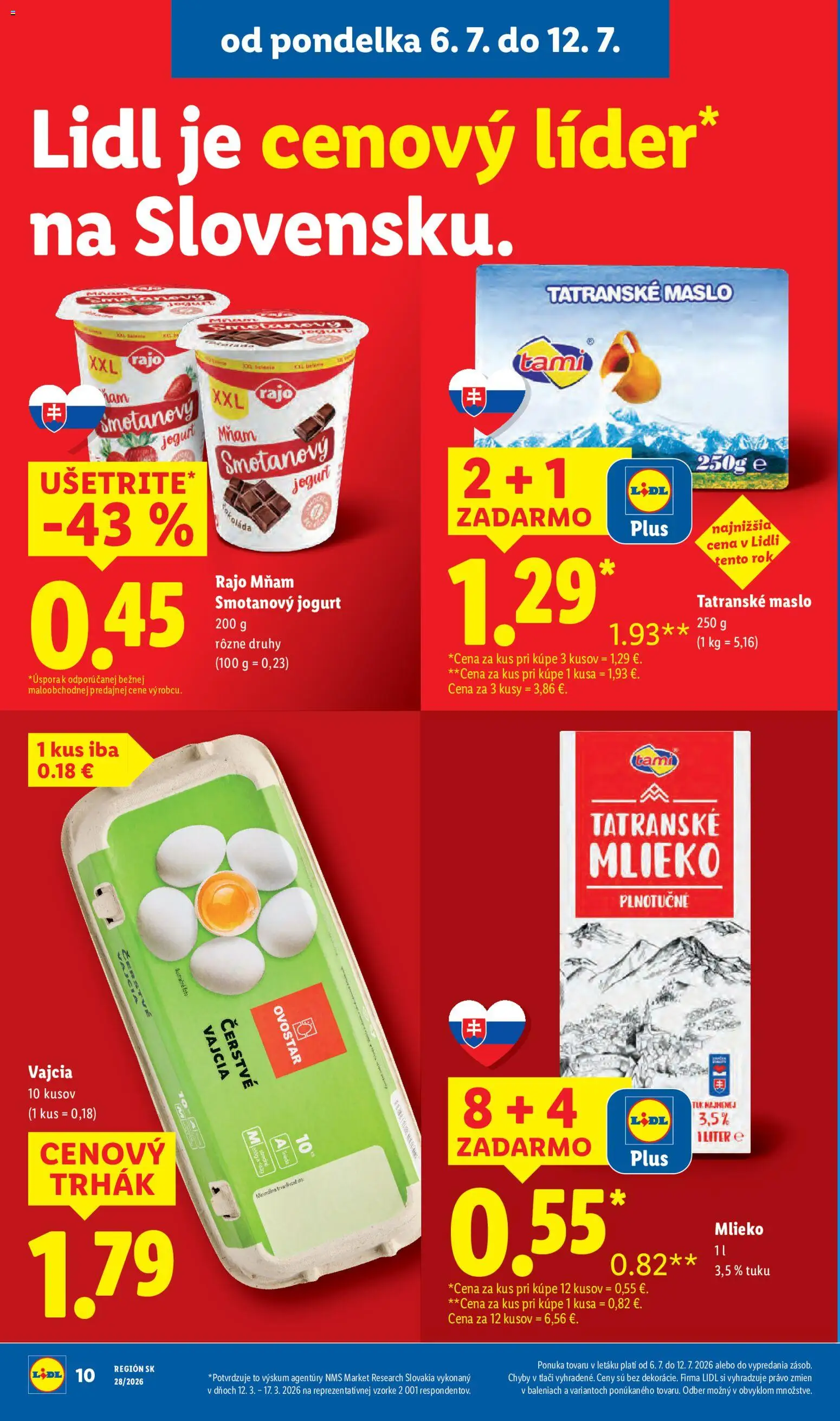 Nové Lidl akcie – leták je platný od 06.07.2026 | Strana: 20 | Produkty: Maslo, Mlieko, Vajcia, Tatranské maslo