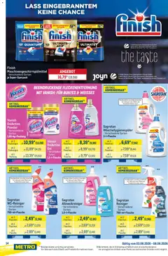Metro Starke Marken ab 03.08.2026 gültig | Seite: 14 | Produkte: Bad, Finish, Bürste, Kuchen