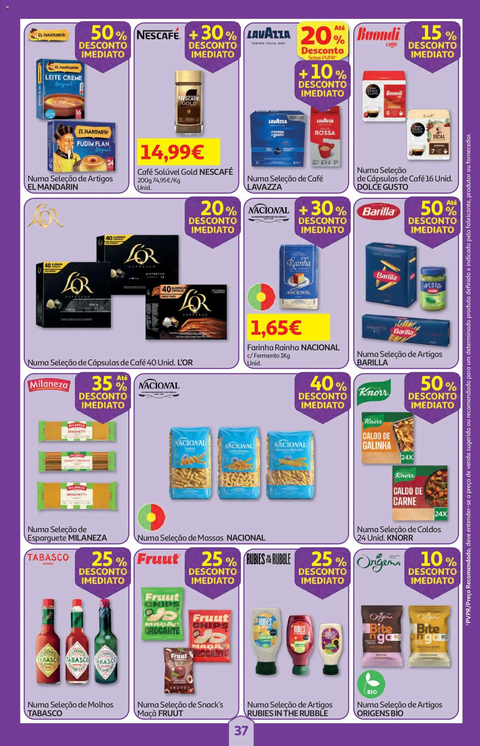 Auchan folheto │ válido de 25/06/2026 | Página: 37 | Produtos: Esparguete, Café solúvel, Leite, Maça