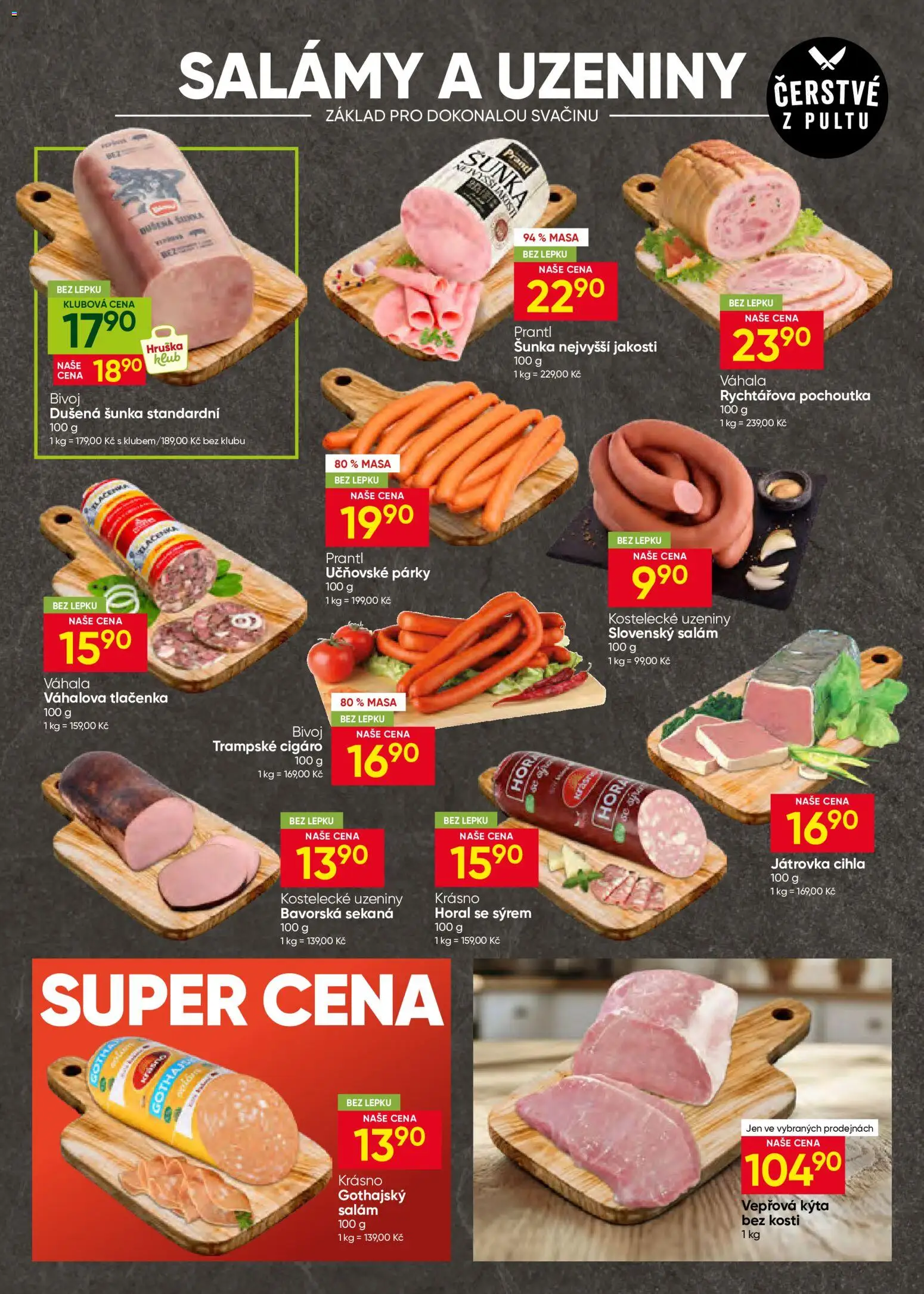 Hruška leták od 08.07.2026 | Strana: 4 | Produkty: Sekaná, Gothajský salám, Tlačenka, Vepřová Kýta