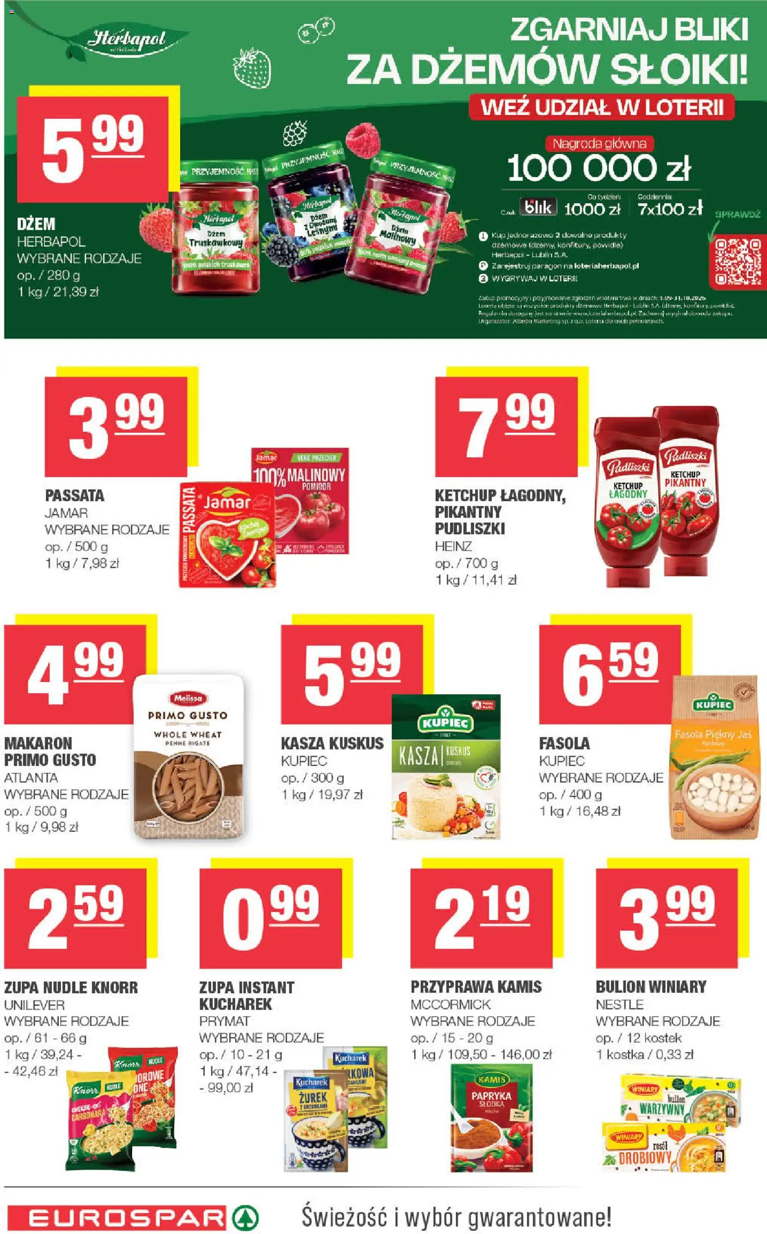 Spar gazetka - Eurospar od 07.10.2026 | Strona: 10 | Produkty: Papryka, Dżem, Fasola piękny jaś, Bulion Winiary