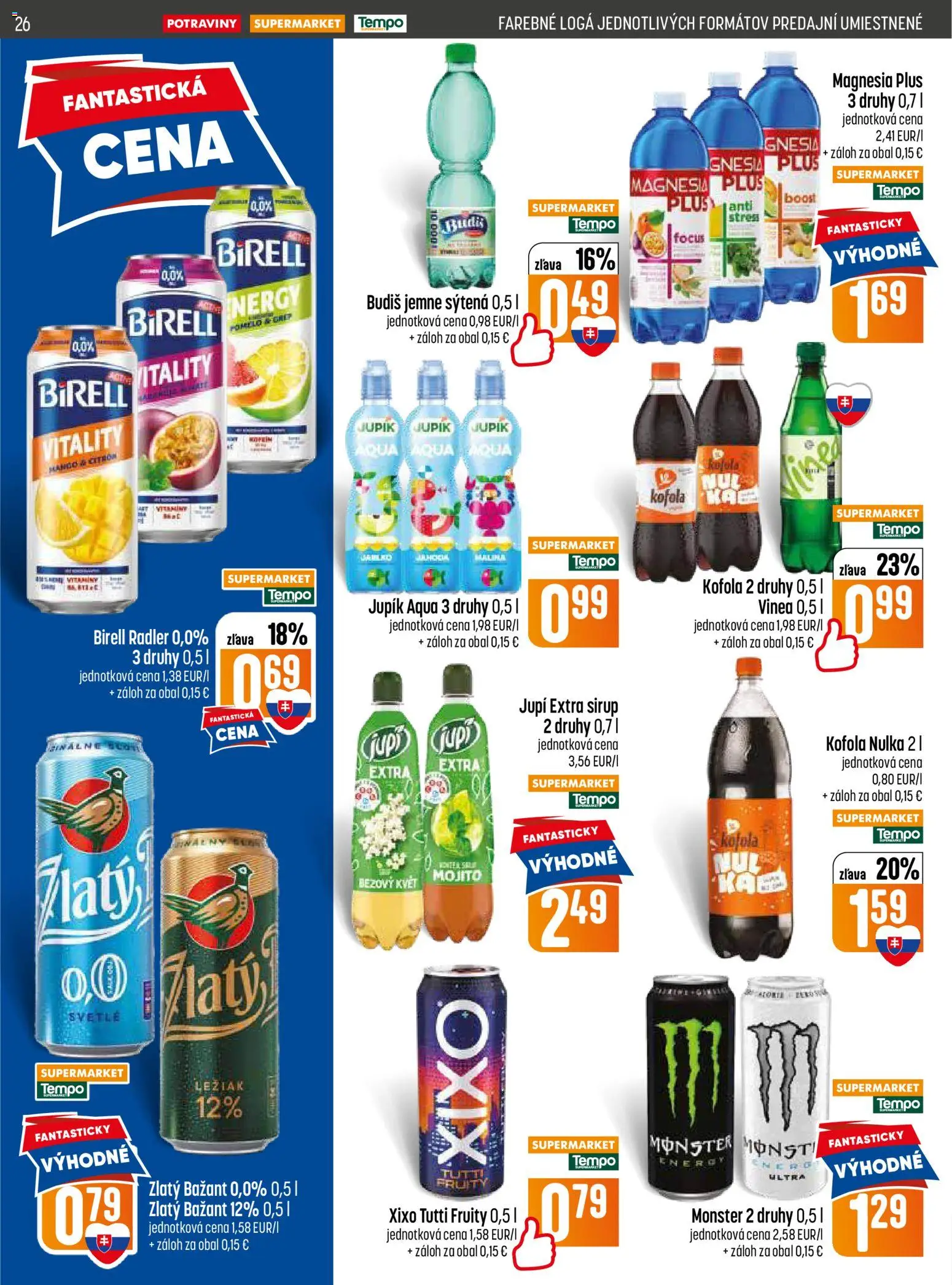 Nové COOP Jednota akcie – leták je platný od 25.06.2026 | Strana: 26 | Produkty: Kofola, Magnesia, Pomelo, Vinea