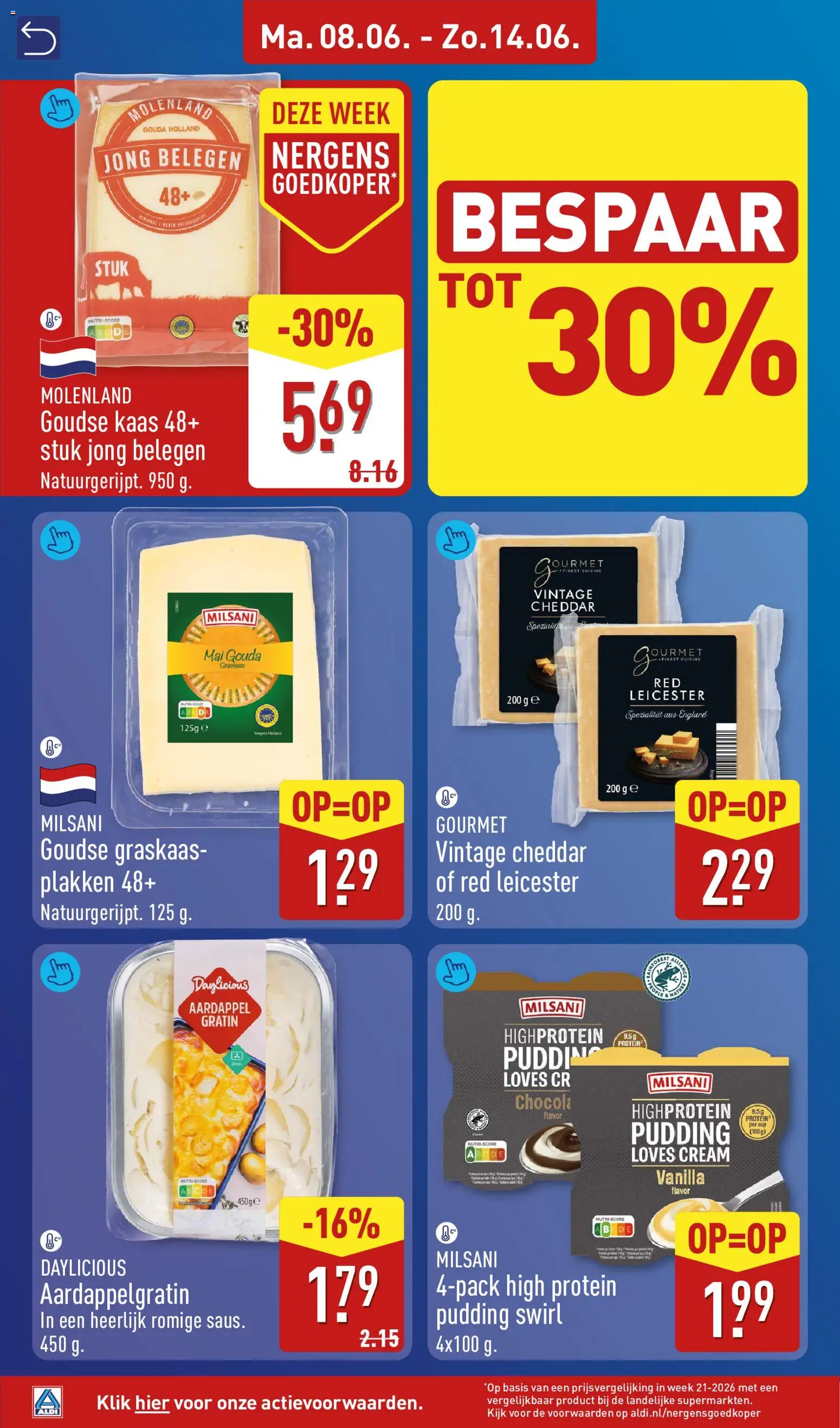 {H1} | Pagina: 8 | Producten: Aardappel, Kaas, Pudding, Gouda