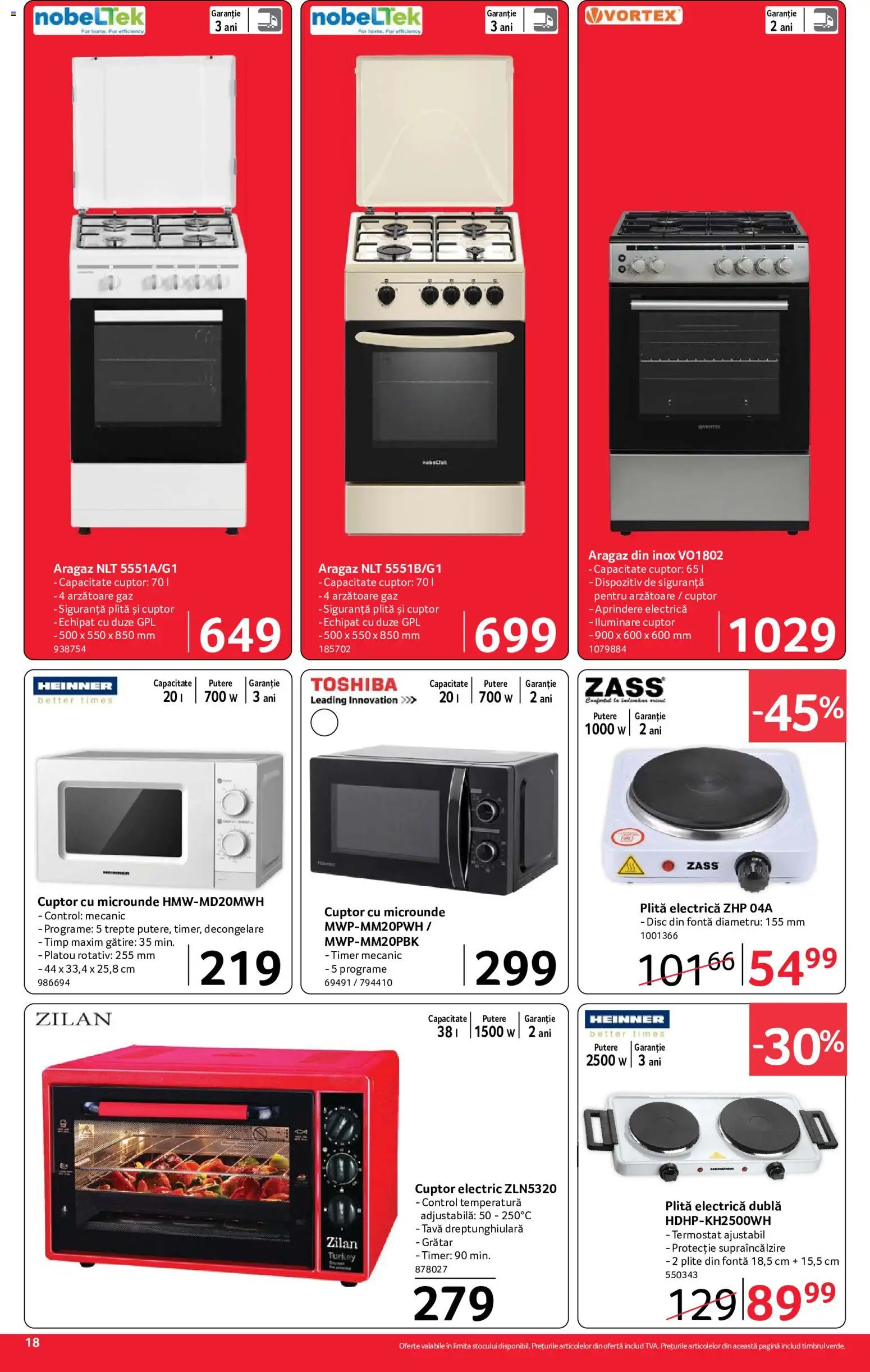 Noul catalog Selgros – valabil de la 24.07.2026 | Pagină: 18 | Produse: Disc, Cuptor Cu Microunde, Aragaz, Grătar