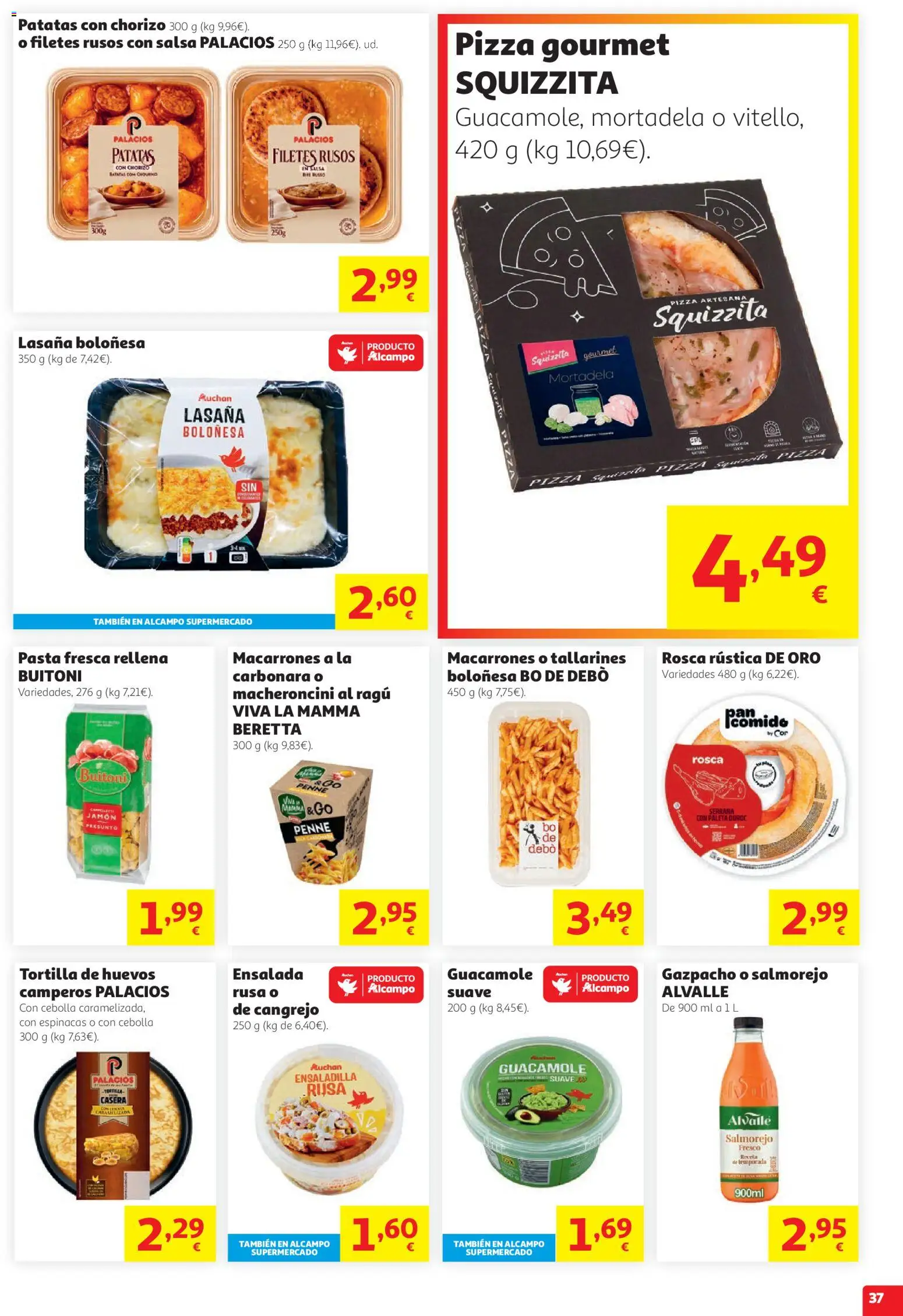 Alcampo - HG Unico │ válido desde el 13/08/2026 | Página: 37 | Productos: Huevos, Pasta, Guacamole, Παγωμένο τσάι
