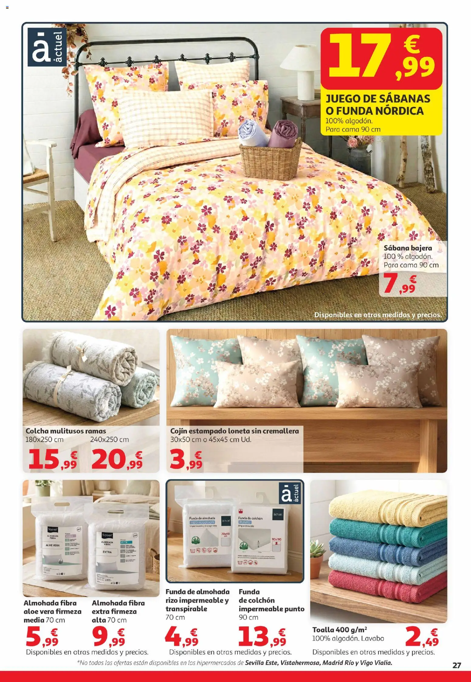 Alcampo Canarias │ válido desde el 07.04.2026 | Página: 27 | Productos: Colchon, Cama, Cojín, Colcha