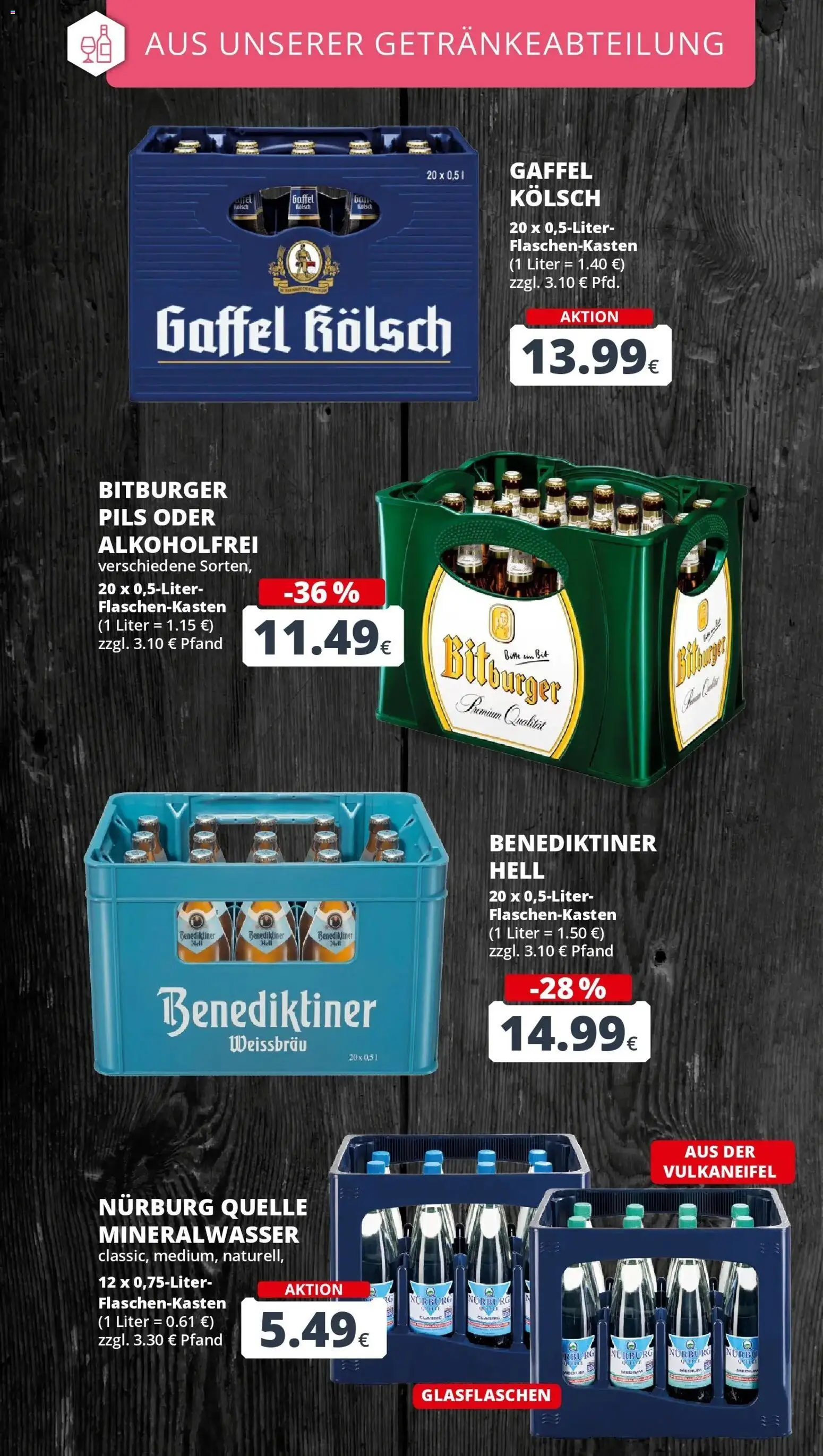 Rewe Prospekt Bergheim – gültig ab 17.05.2026 | Seite: 21 | Produkte: Bitburger, Pils, Mineralwasser, Benediktiner hell