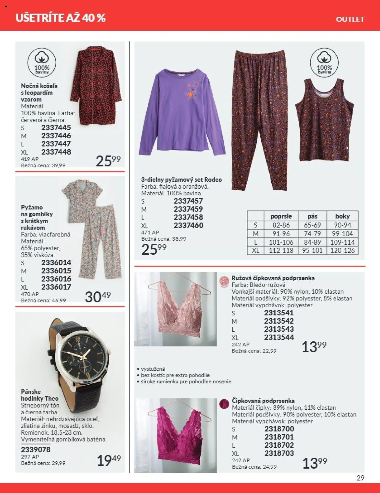 Nové Avon akcie – leták je platný od 01.08.2026 | Strana: 29 | Produkty: Pánske hodinky, Hodinky, Podprsenka, Pyžamo
