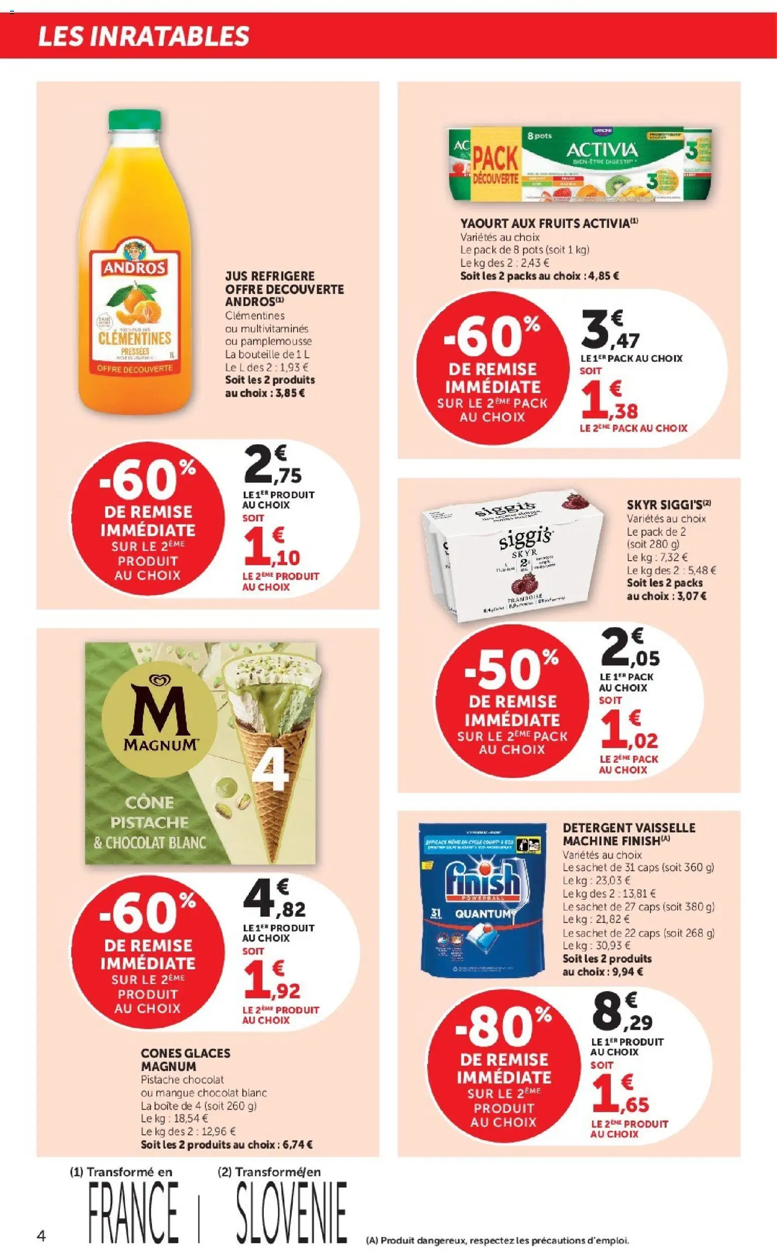 {H1} | Page: 4 | Produits: Framboise, Détergent, Yaourt, Skyr