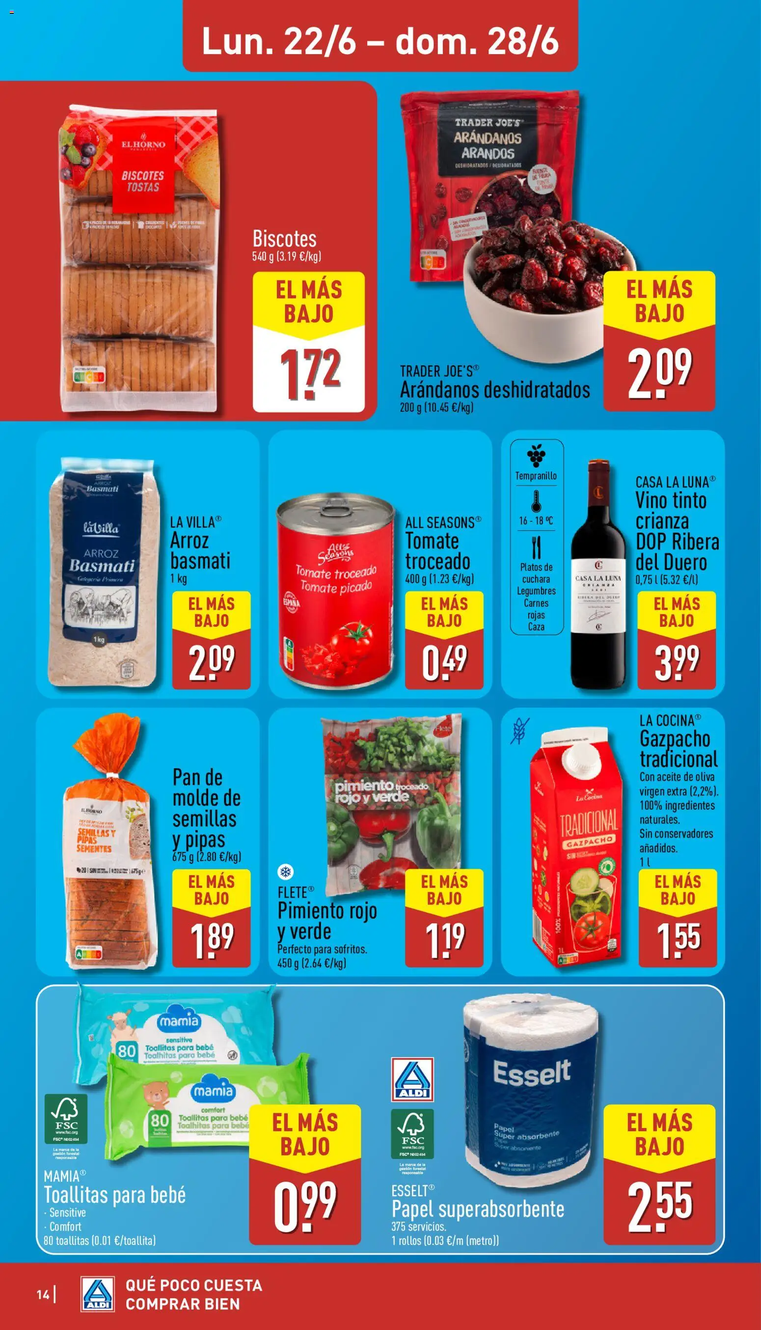 Aldi folleto Canarias │ válido desde el 22.06.2026 | Página: 14 | Productos: Κρεμάστρα, Aceite, Aceite de oliva virgen extra, Gazpacho