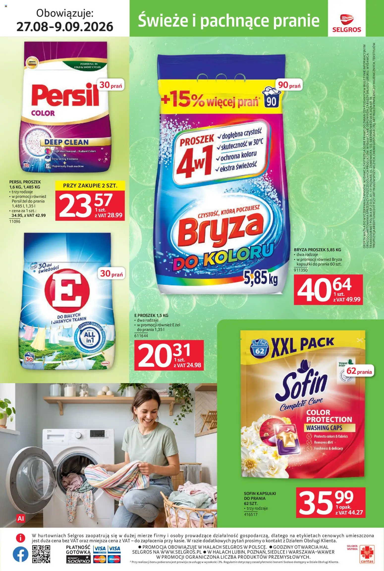 Selgros cash&carry gazetka - Sprzątanie od 27.08.2026 | Strona: 2 | Produkty: Persil, Kapsułki do prania, Żel do prania, Persil proszek