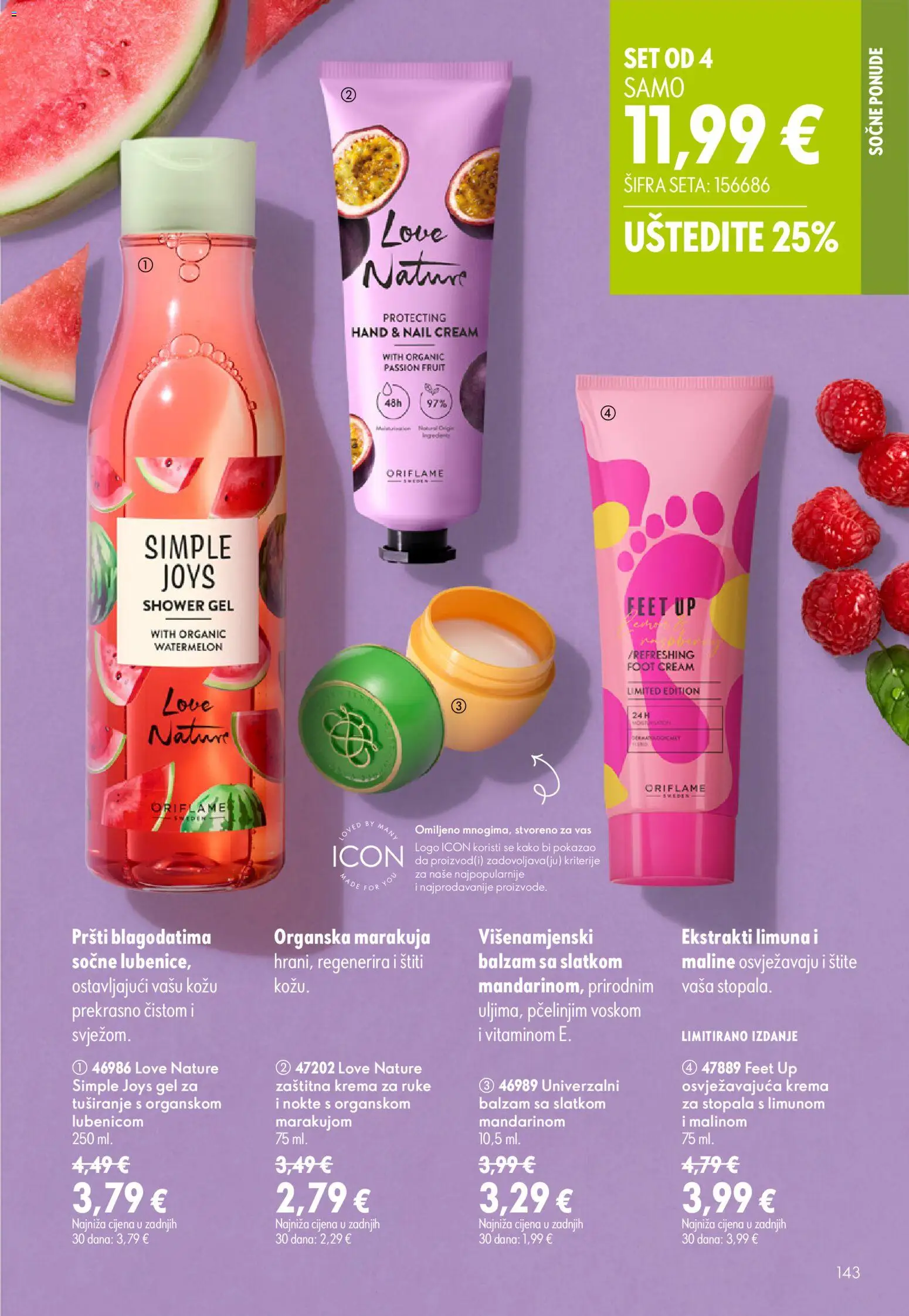 Oriflame katalog | vrijedi od 05.08.2026 | Stranica: 143 | Proizvodi: Krema za ruke, Krema, Maline