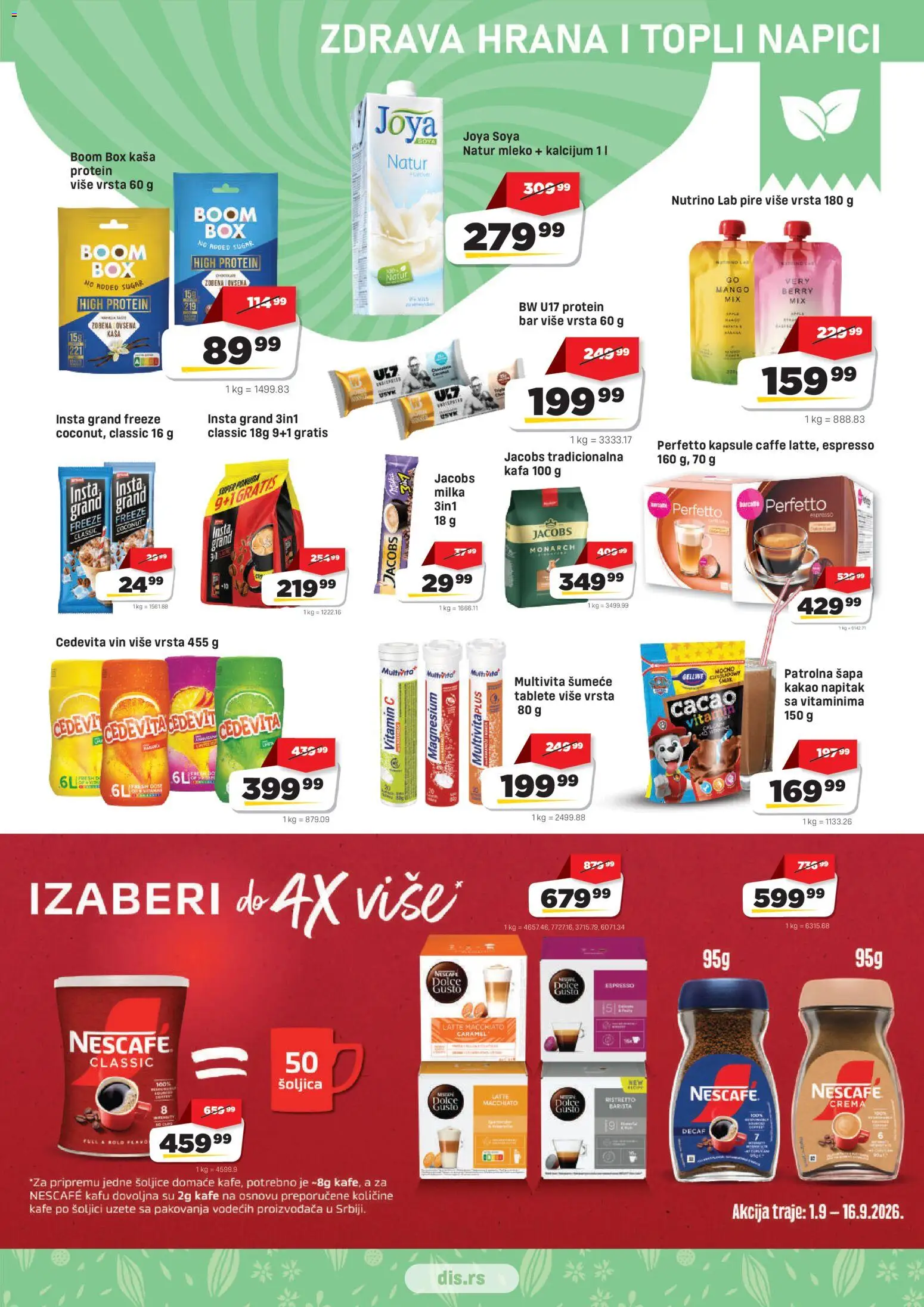 Super DIS katalog - važi od 01.09.2026 | Strana: 9 | Proizvode: Kakao, Protein, Mleko, Nescafé