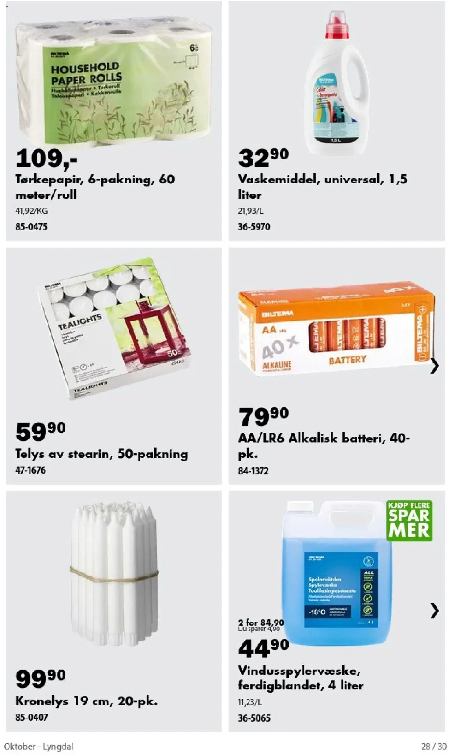 {H1} | Side: 28 | Produkter: Telys