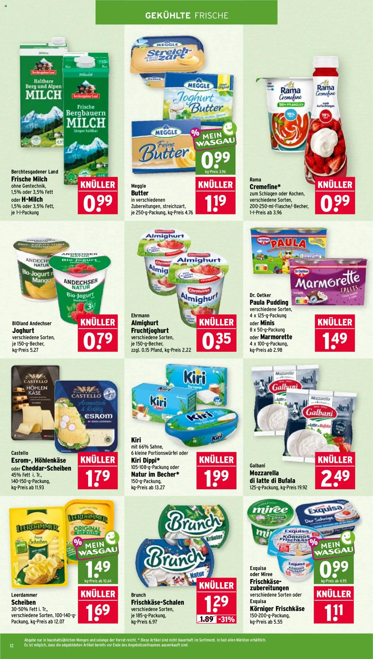 Wasgau Prospekt – gültig ab 26.10.2026 | Seite: 12 | Produkte: Butter, Exquisa, Mango, Frischkase