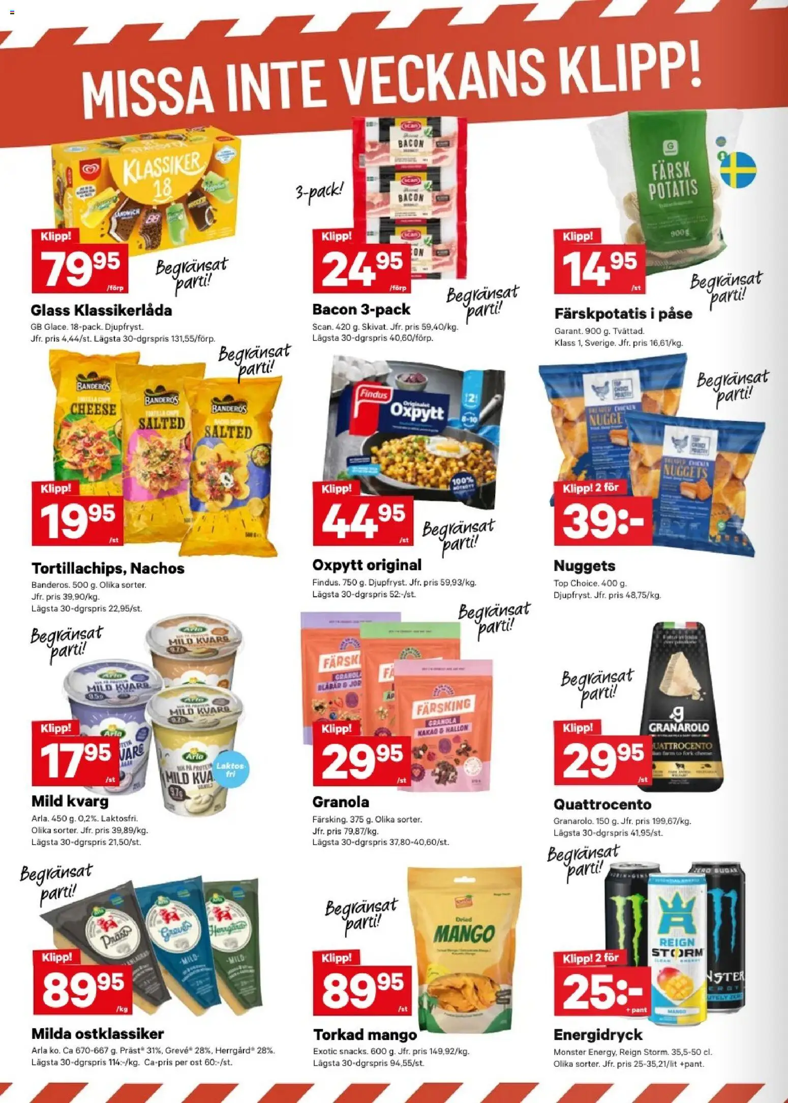City Gross reklamblad aktuell från 10/08/2026 | Sida: 6 | Produkter: Bacon, Torkad mango, Energidryck, Hallon