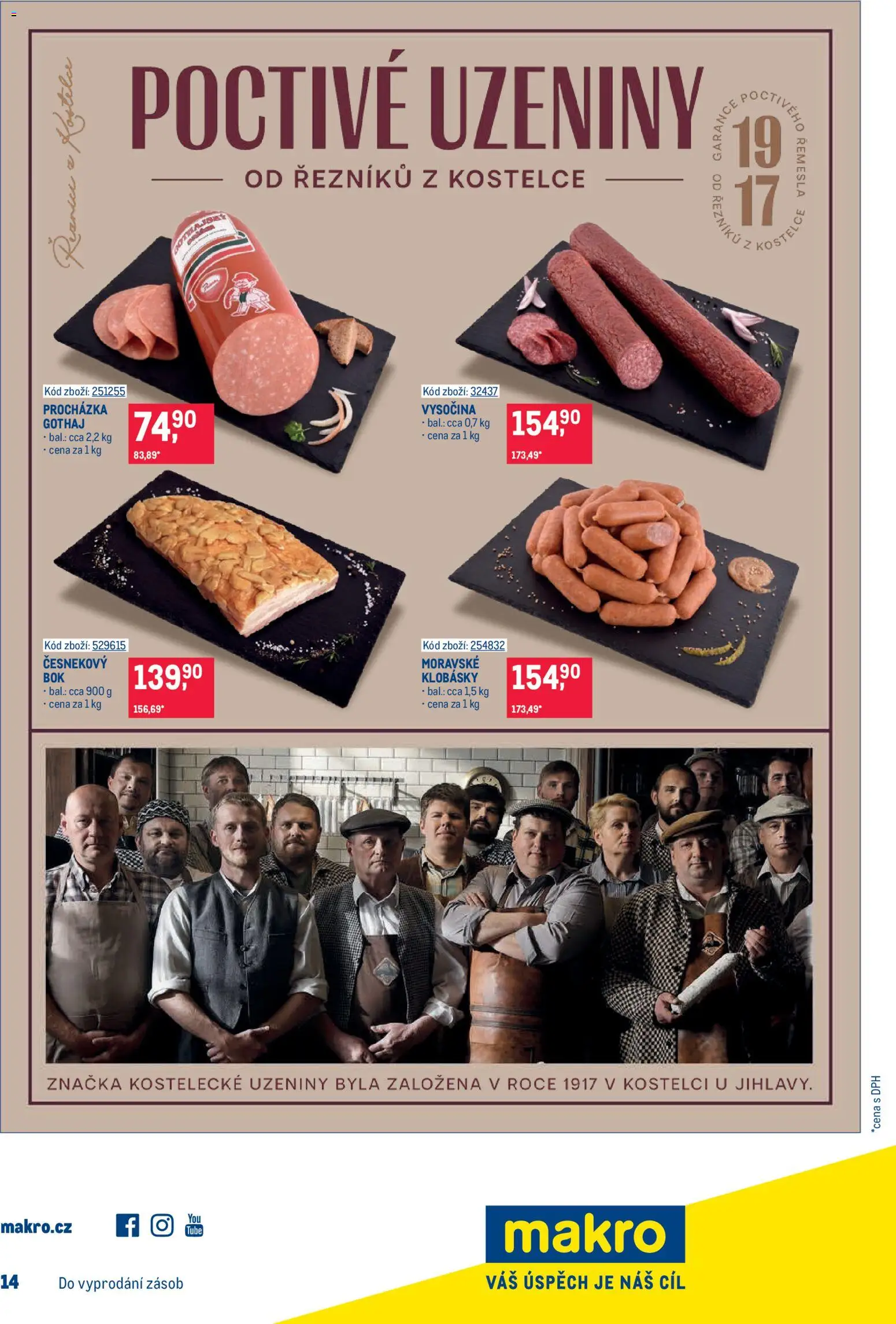 Makro leták - Gastronomie od 17.06.2026 | Strana: 25 | Produkty: Uzeniny, Vysočina, Klobásky