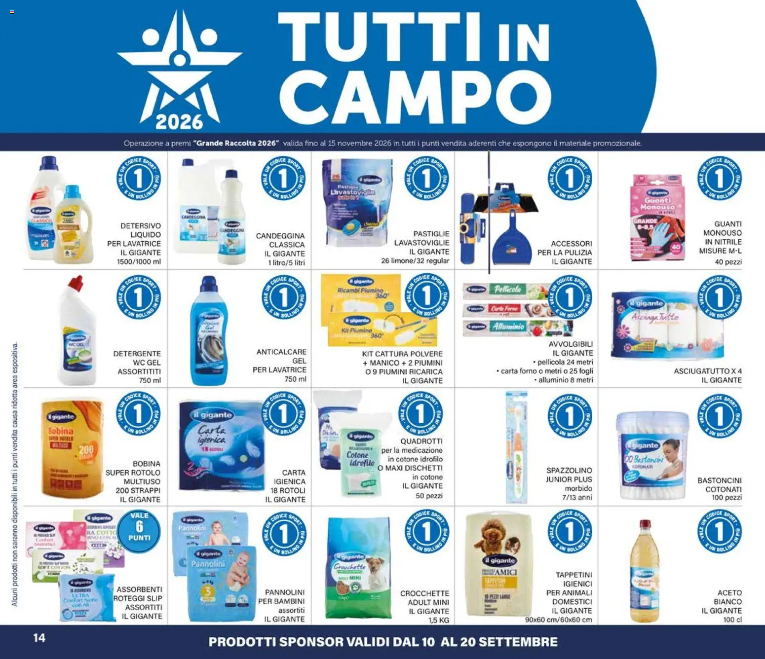 Volantino Il Gigante del 10/09/2026 | Pagina: 14 | Prodotti: Slip, Forno, Pellicola, Alluminio