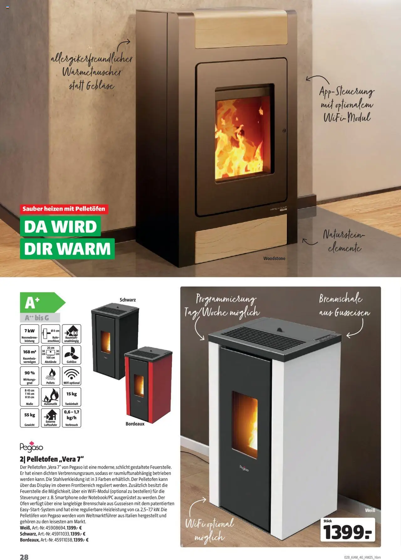 Hagebau Kaminöfen – gültig ab 07.07.2025 | Seite: 28 | Produkte: Ofen, Gewicht, Smartphone