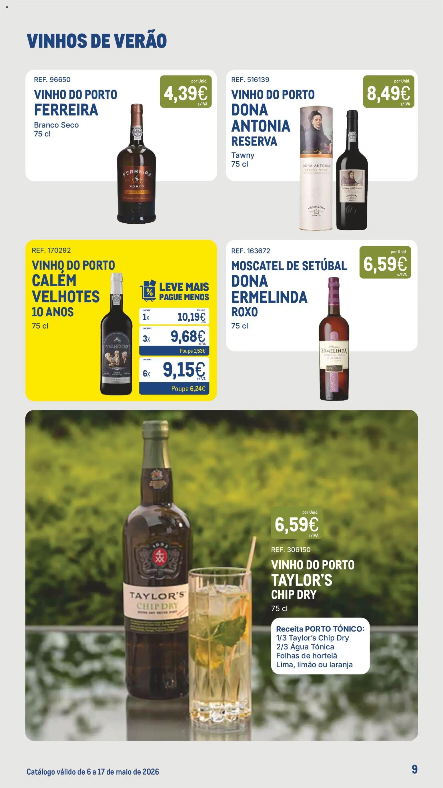 Makro - Especial Vinhos de Verão │ válido de 06.05.2026 | Página: 9 | Produtos: Agua, Hortelã, Vinho