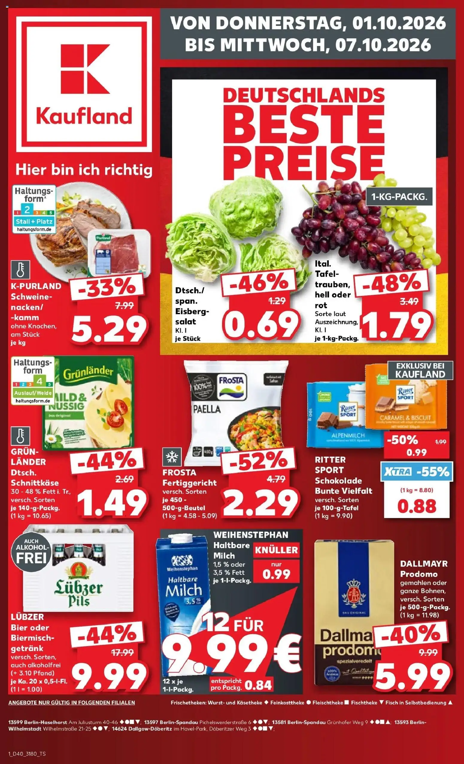 Prospekt Kaufland ab 28.09.2026 » Angebote Online zum Blättern | Seite: 11 | Produkte: Dallmayr, Grunlander, Alkohol, Wurst