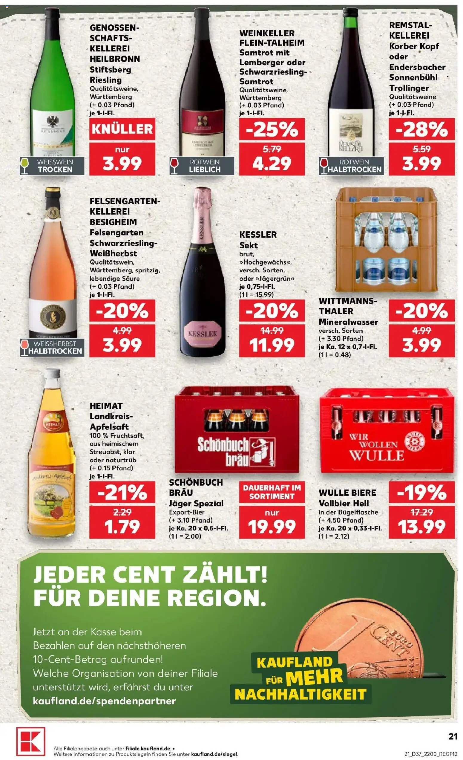 Prospekt Kaufland ab 10.09.2026 » Angebote Online zum Blättern | Seite: 21 | Produkte: Weißwein, Rotwein, Sekt, Apfelsaft