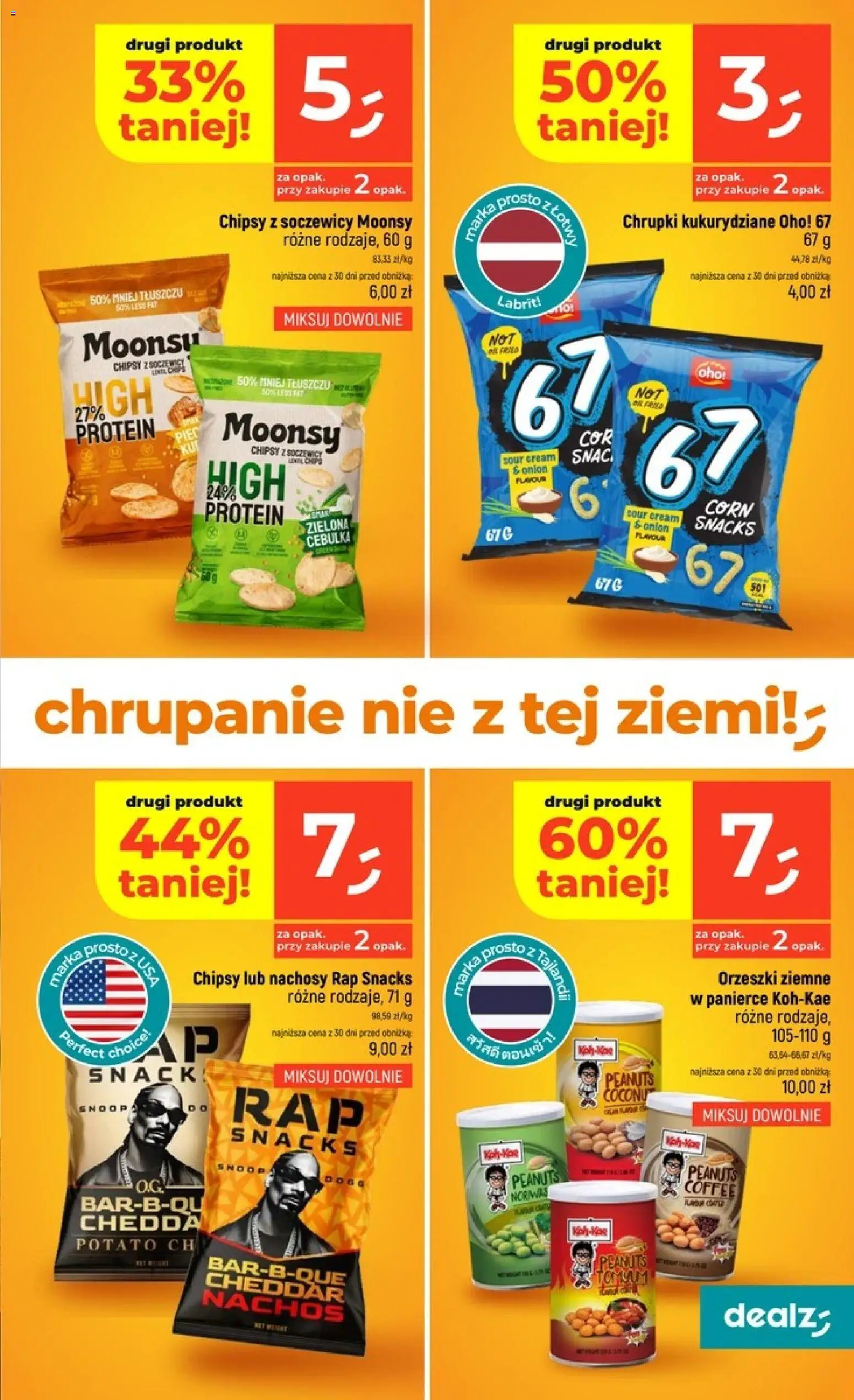 Dealz gazetka od 08.10.2026 | Strona: 29 | Produkty: Chrupki kukurydziane, Nachos, Orzeszki ziemne, Orzeszki