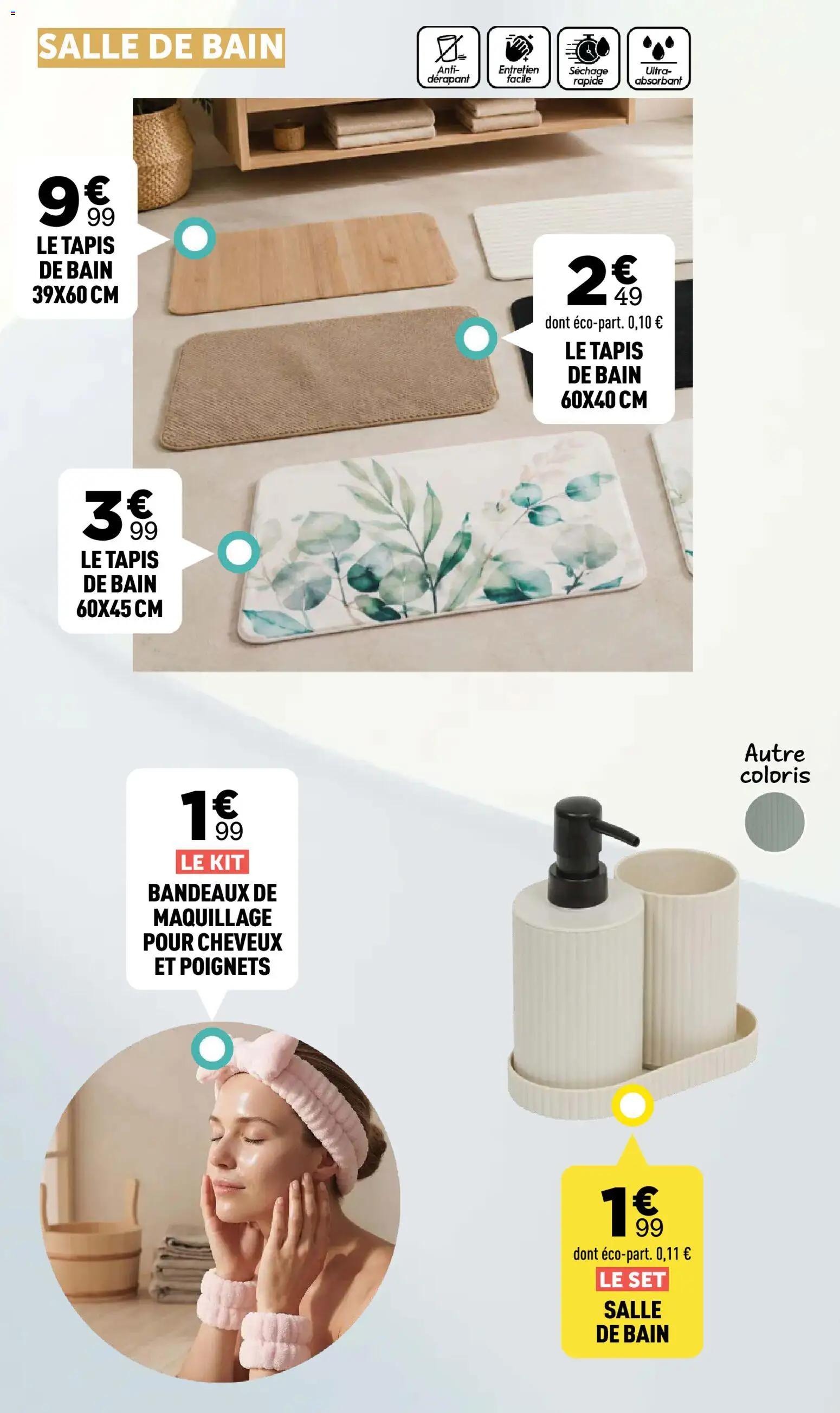 {H1} | Page: 22 | Produits: Tapis de bain, Maquillage, Tapis