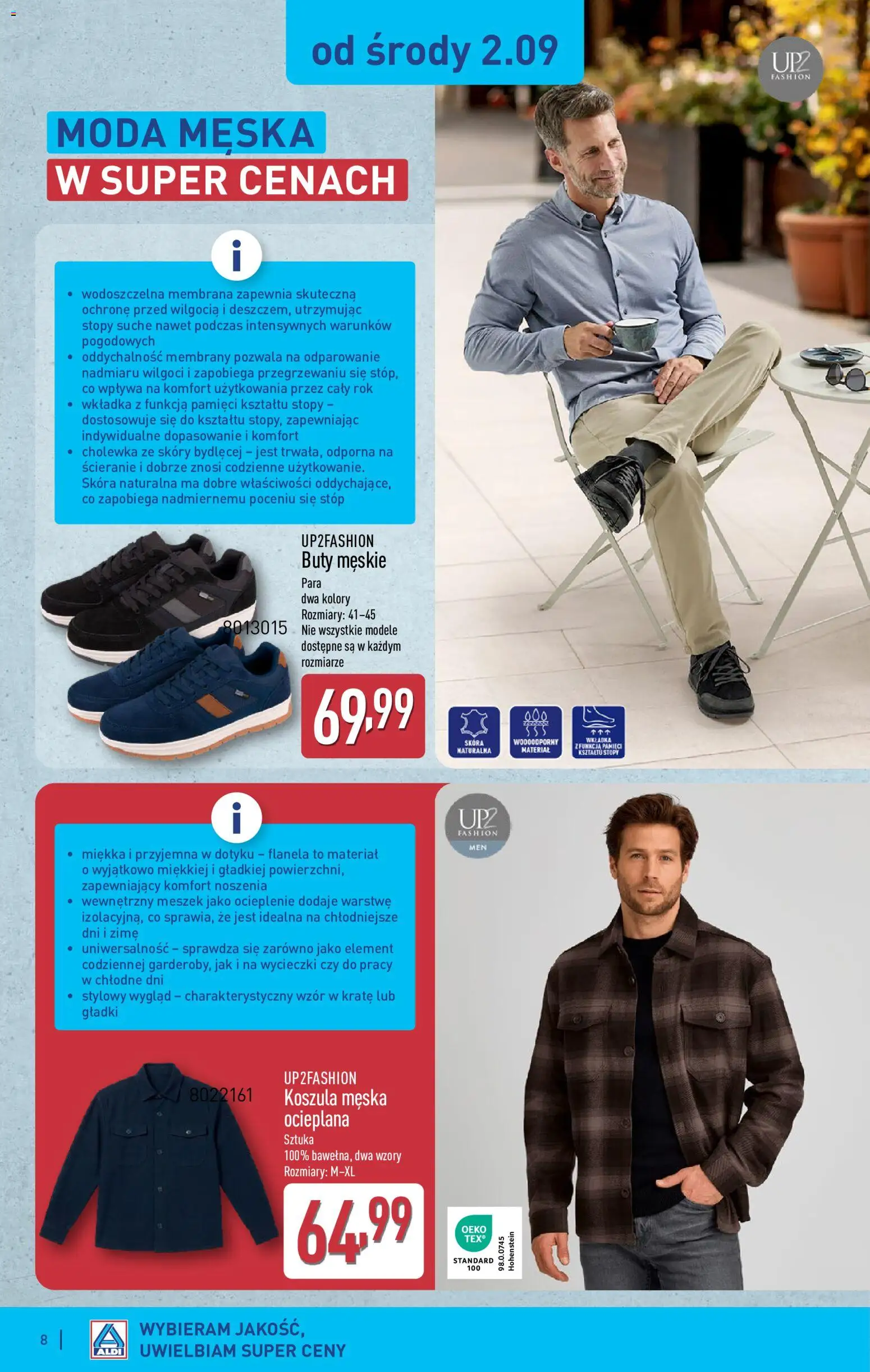 Aldi gazetka - Hity od Środy i od Soboty od 02.09.2026 | Strona: 8 | Produkty: Koszula, Buty, Buty męskie