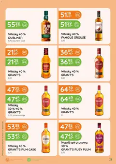 Pogląd oferty "Eurocash gazetka - Katalog Alkoholowy" - ważna od 01.09.2026 | Strona: 28 | Produkty: Famous grouse, Rum, Grant’s Whisky, Whisky