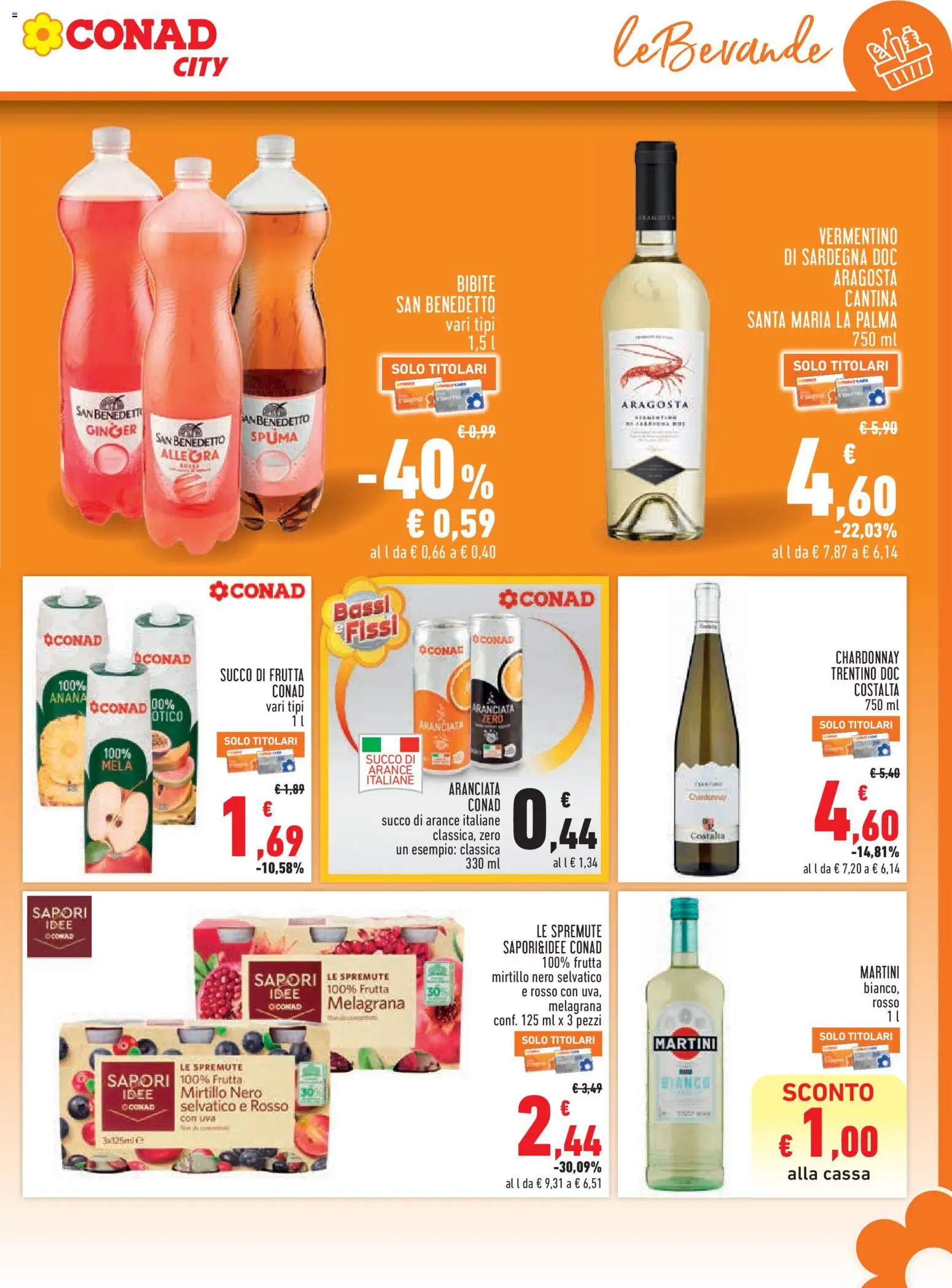 Volantino Conad del 30/07/2026 | Pagina: 11 | Prodotti: Arance, Frutta, Uva, Succo di frutta