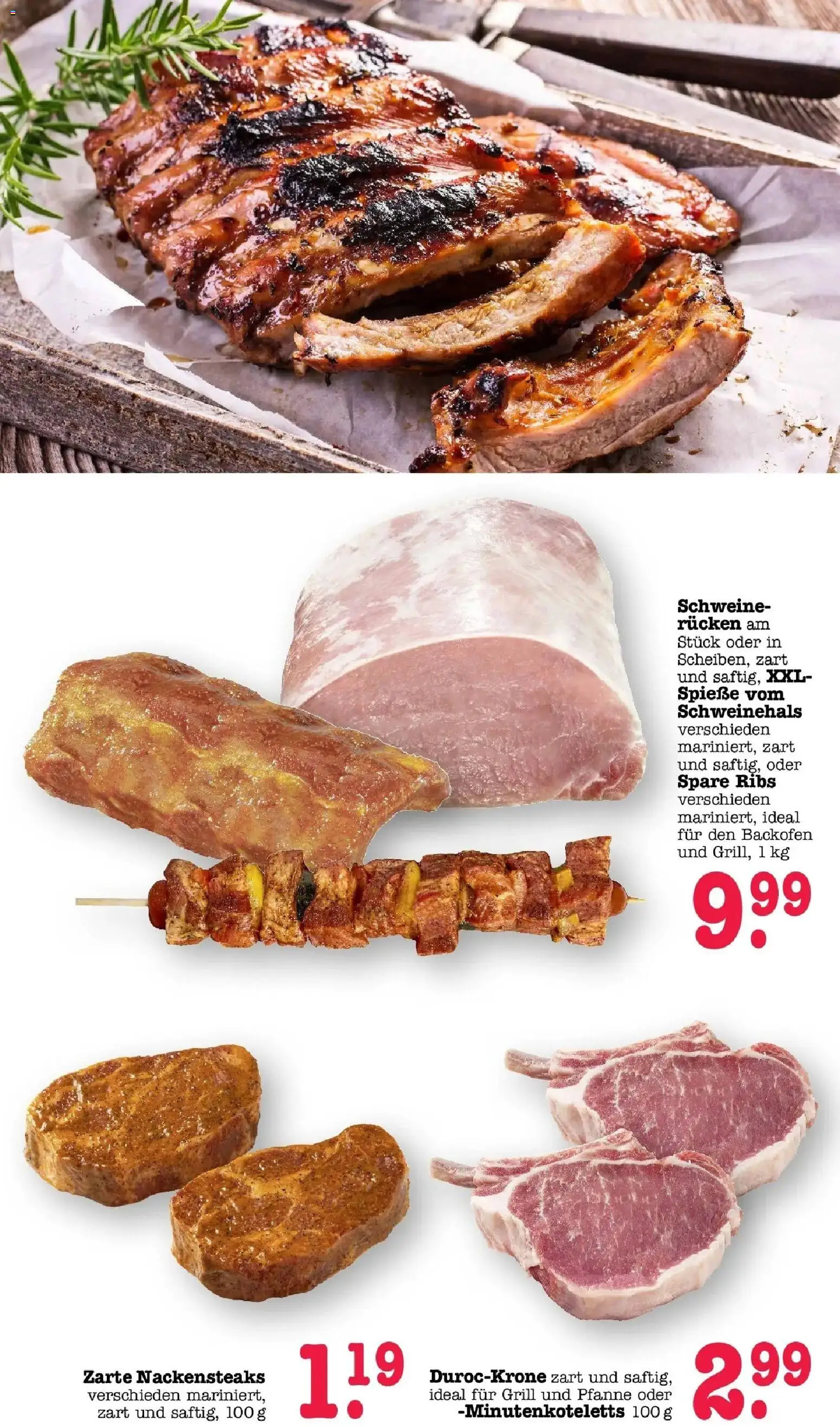 Edeka Prospekt Frankfurt Am Main (ab 10.08.2026) » Angebote Online | Seite: 4 | Produkte: Nackensteaks, Grill, Spare ribs, Spieße