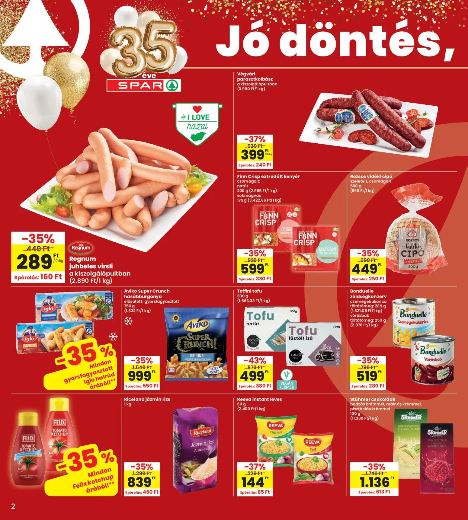 Interspar akciós ujság - amely érvényes a következő dátumtól: 09.04.2026 | Oldal: 2 | Termékek: Jázmin rizs, Rizs, Hasábburgonya, Extrudált kenyér