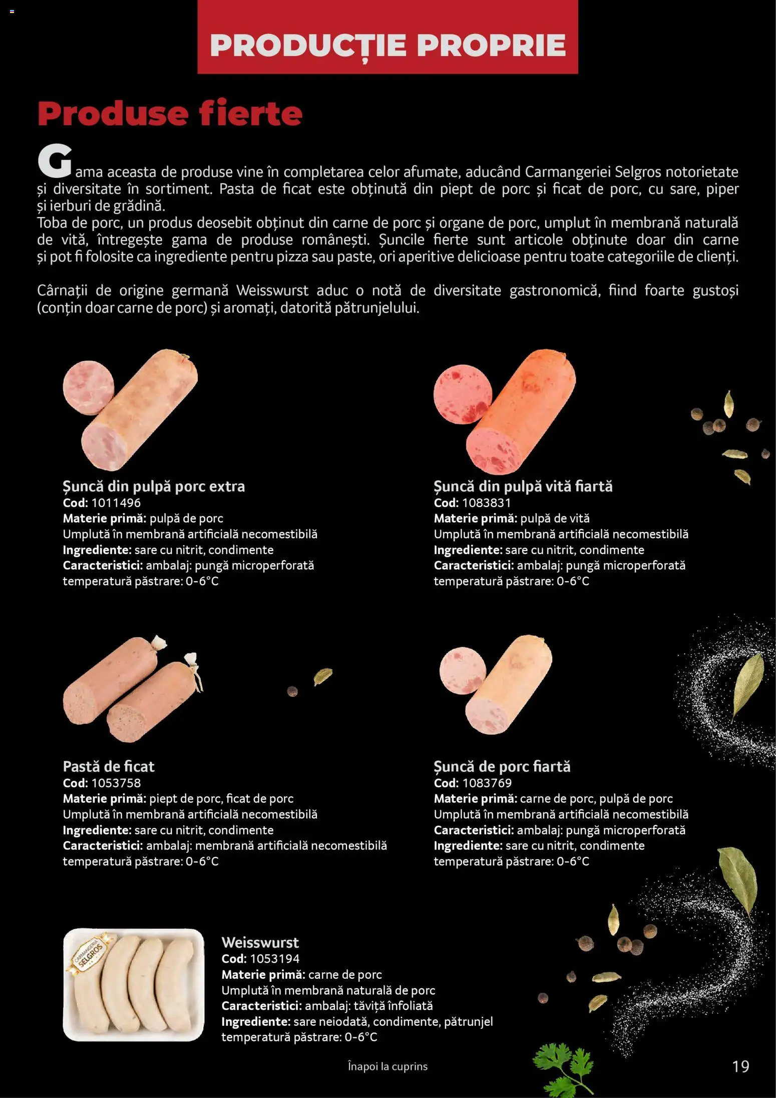 Noul catalog Selgros – valabil de la 25.03.2026 | Pagină: 19 | Produse: Pătrunjel, Șuncă, Pizza, Carne De Porc