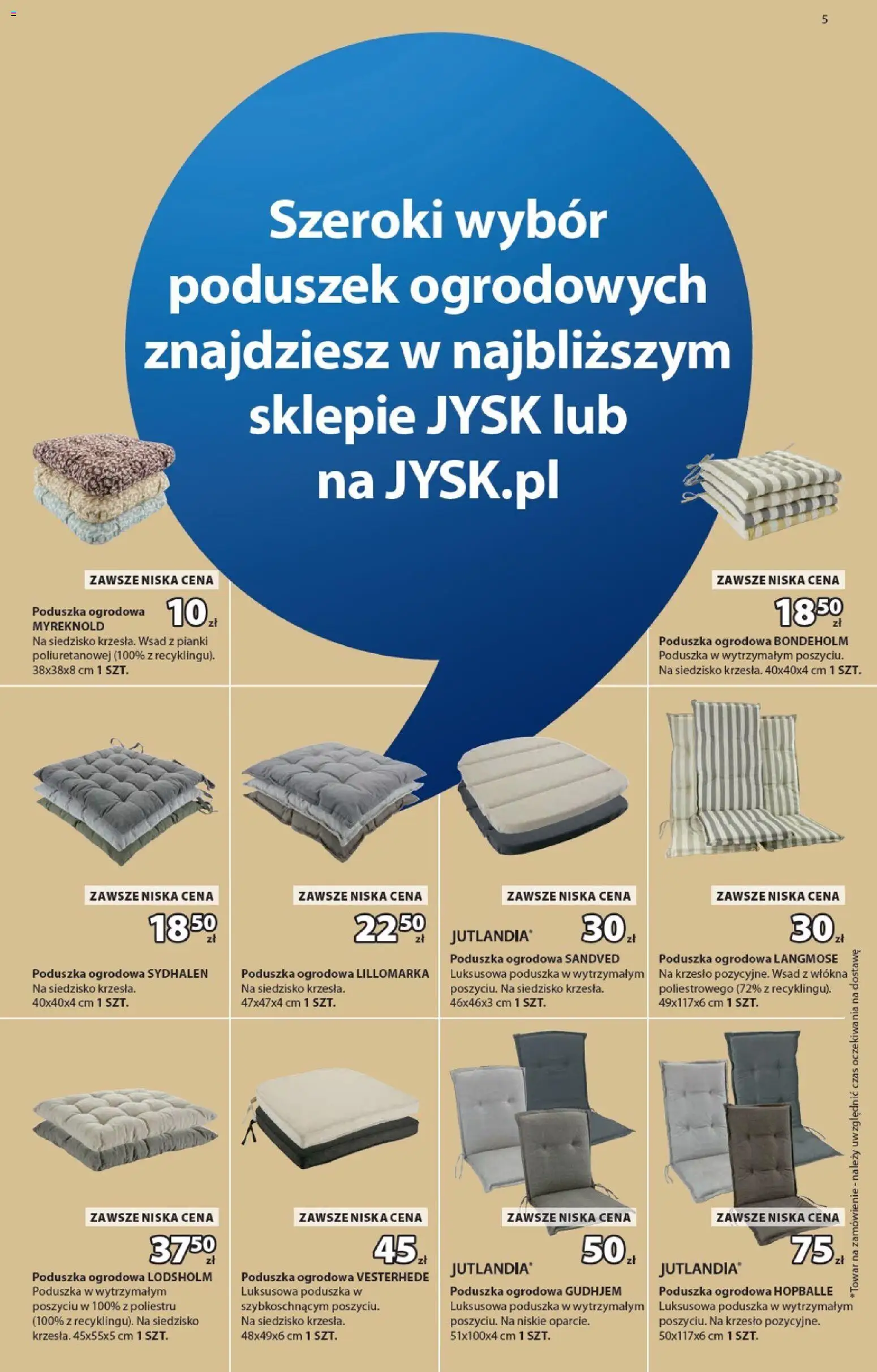 JYSK gazetka od 10.06.2026 | Strona: 5 | Produkty: Poduszka, Krzesło, Pianki