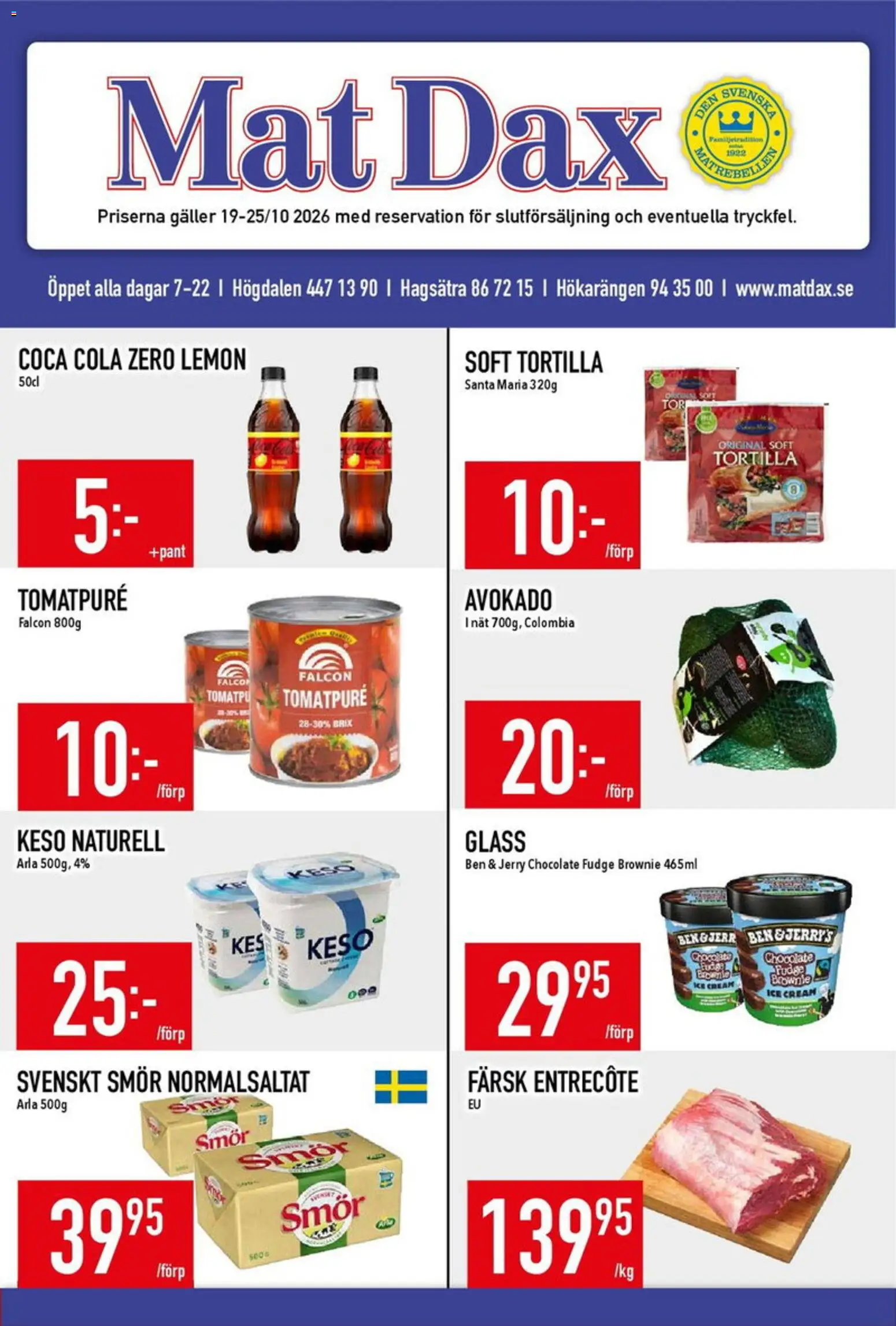 Matdax Måndag 19 Oktober Färska Varor