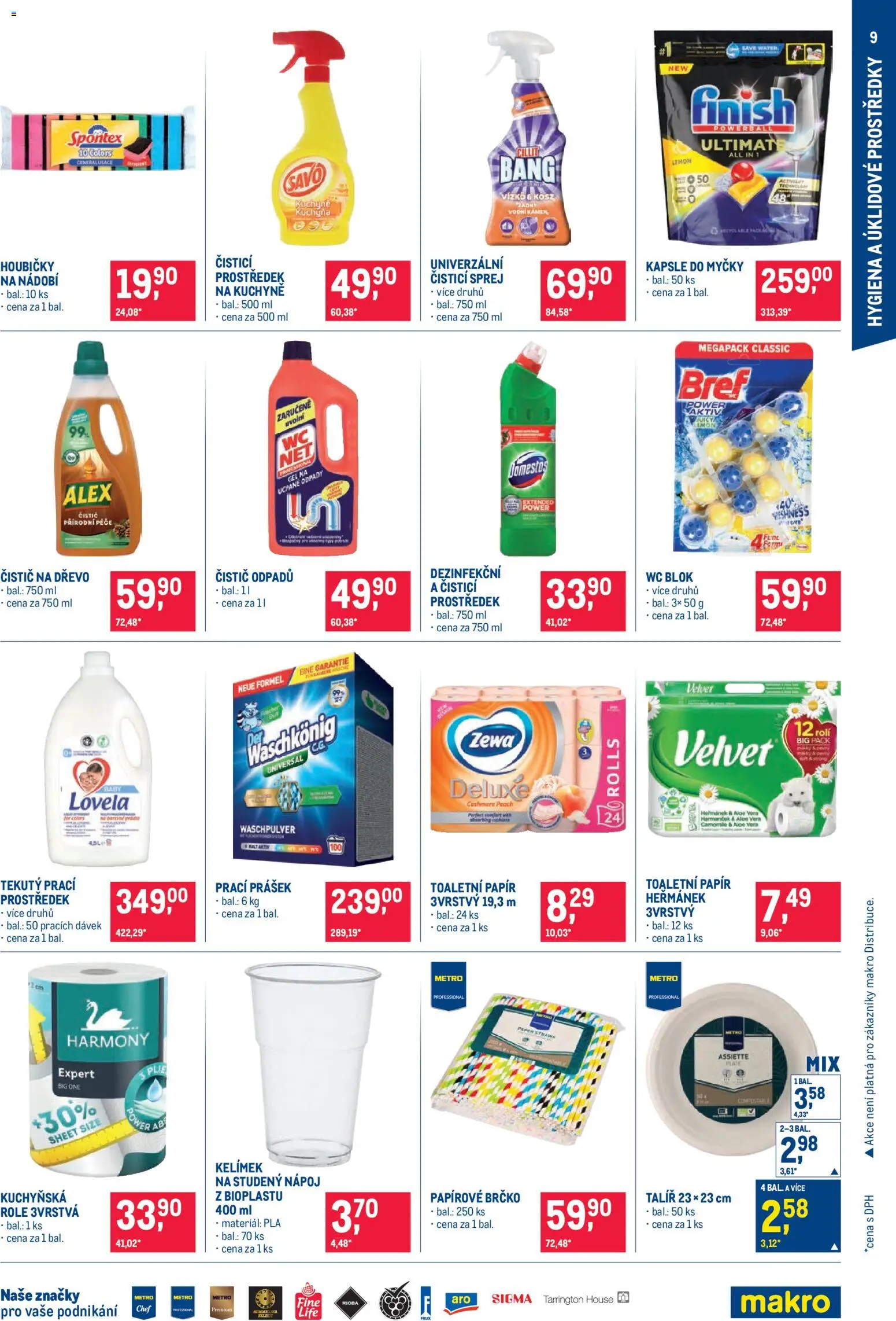 Makro leták - Nepotravinové zboží od 20.05.2026 | Strana: 9 | Produkty: Blok, Talíř, Kapsle do myčky, Wc