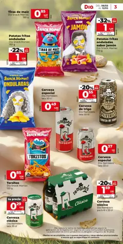 Vista previa Patatas fritas onduladas sabor jamón, Patatas fritas onduladas sabor jamón Dia Snack Maniac 170 g válido desde el 06.05.2026 | Página: 3