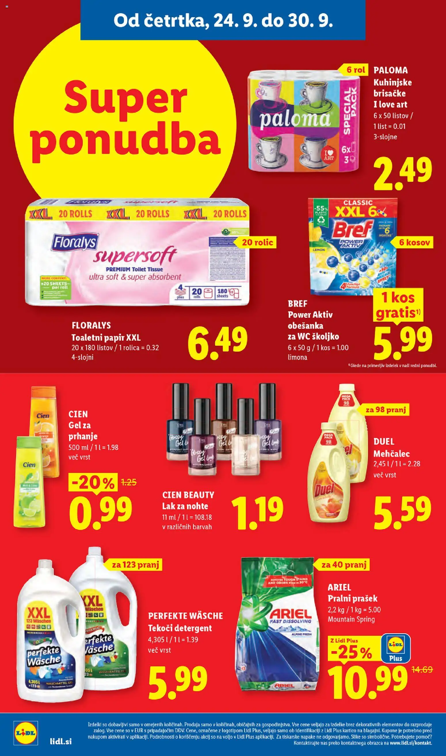 Novi Lidl katalog ponudbe – veljaven od 24.09.2026 | Stran: 14 | Izdelki: Pralni prašek, Kos, Lak za nohte, Lak