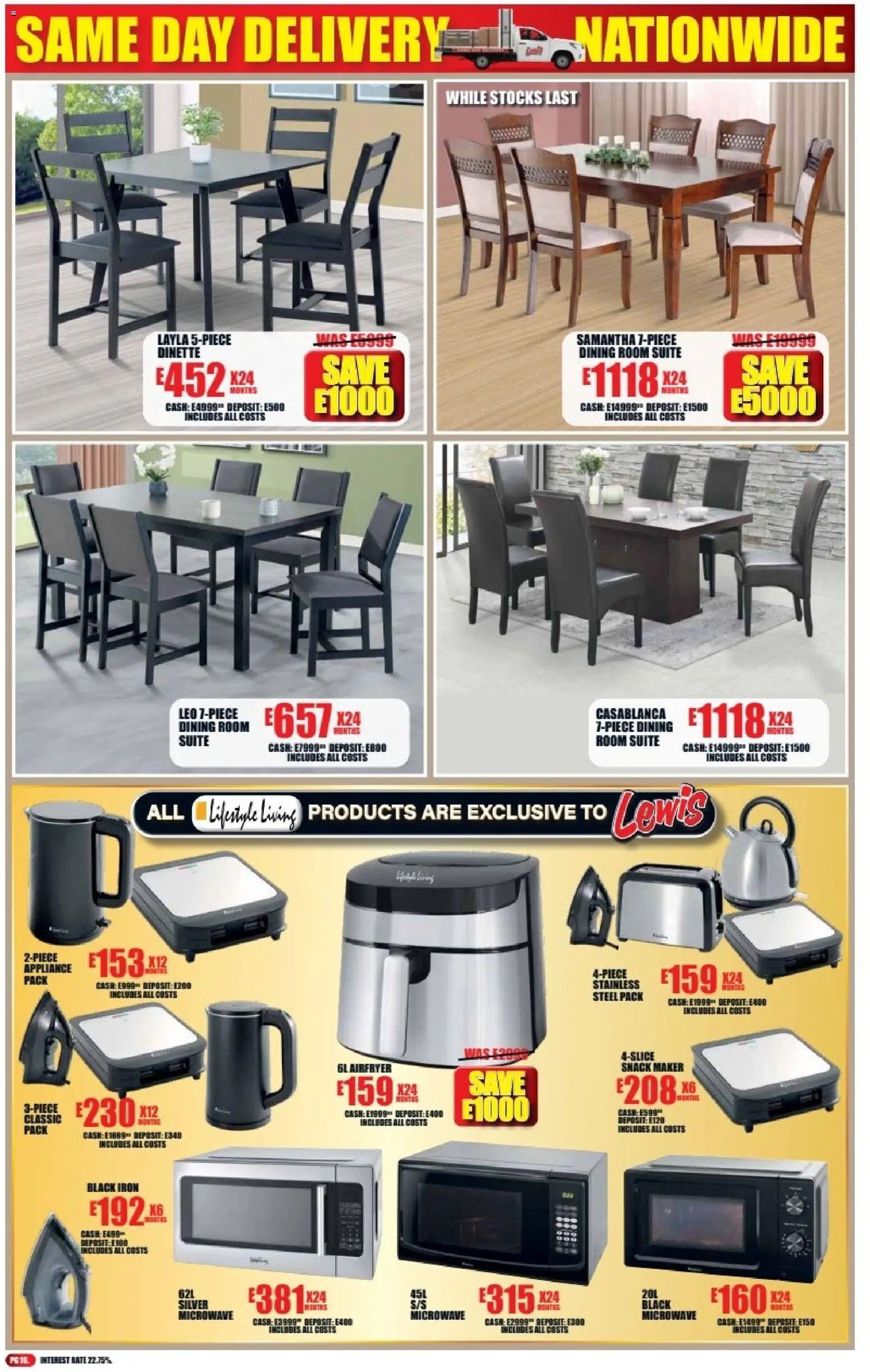 New Lewis Stores catalogue – valid from 06/07/2026 | Page: 10 | Products: Iron, Dining room suite, Microwave