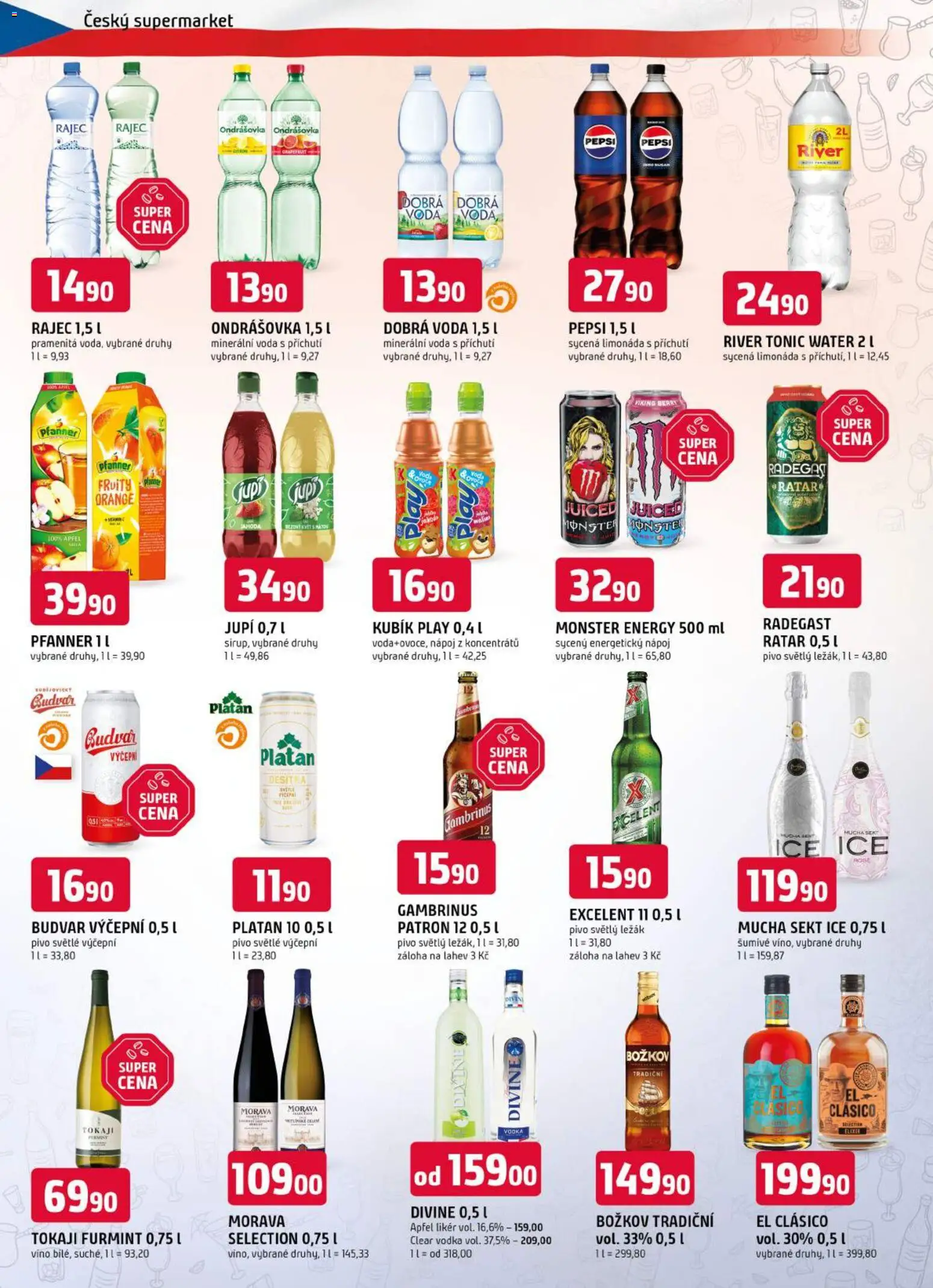 Trefa leták od 08.07.2026 | Strana: 10 | Produkty: Dobrá voda, Ondrášovka, Monster, Energetický nápoj