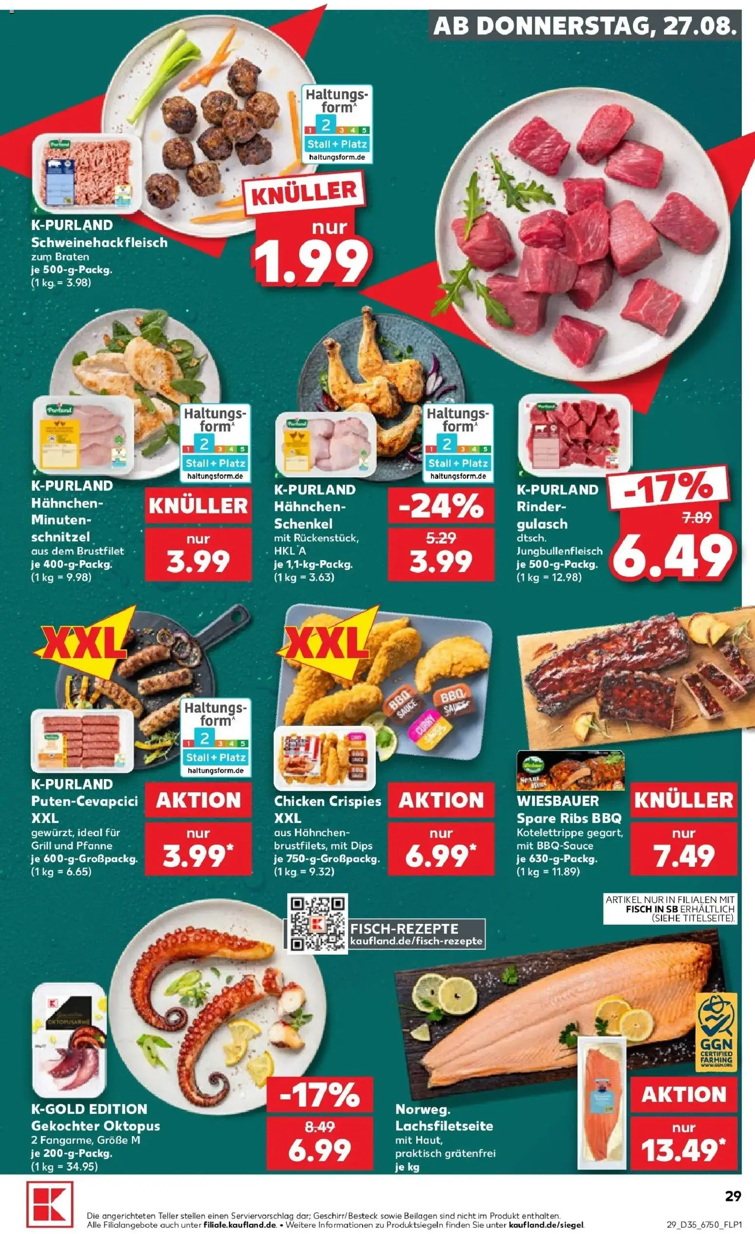 Prospekt Kaufland ab 24.08.2026 » Angebote Online zum Blättern | Seite: 40 | Produkte: Beilagen, Spare ribs, Fisch, Gulasch