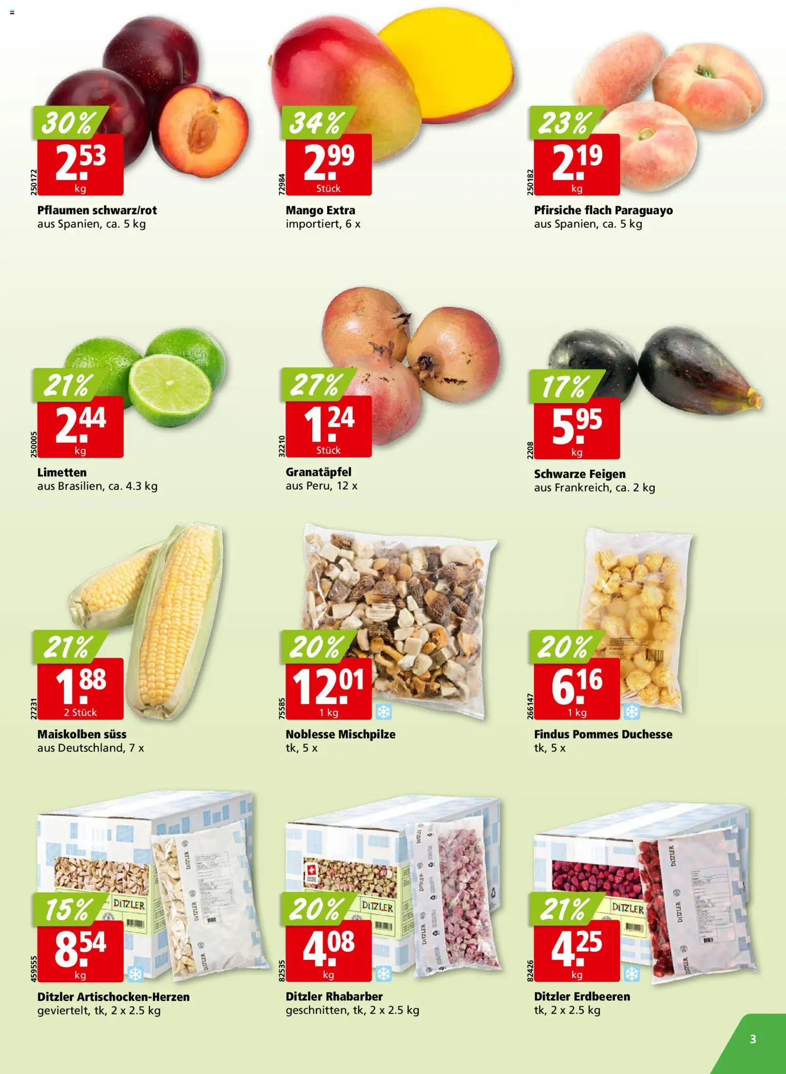 Aligro aktionen Chavannes, Matran, Genf, Sitten – gültig ab 07.09.2026 | Seite: 3 | Produkte: Granatapfel, Erdbeeren, Mango