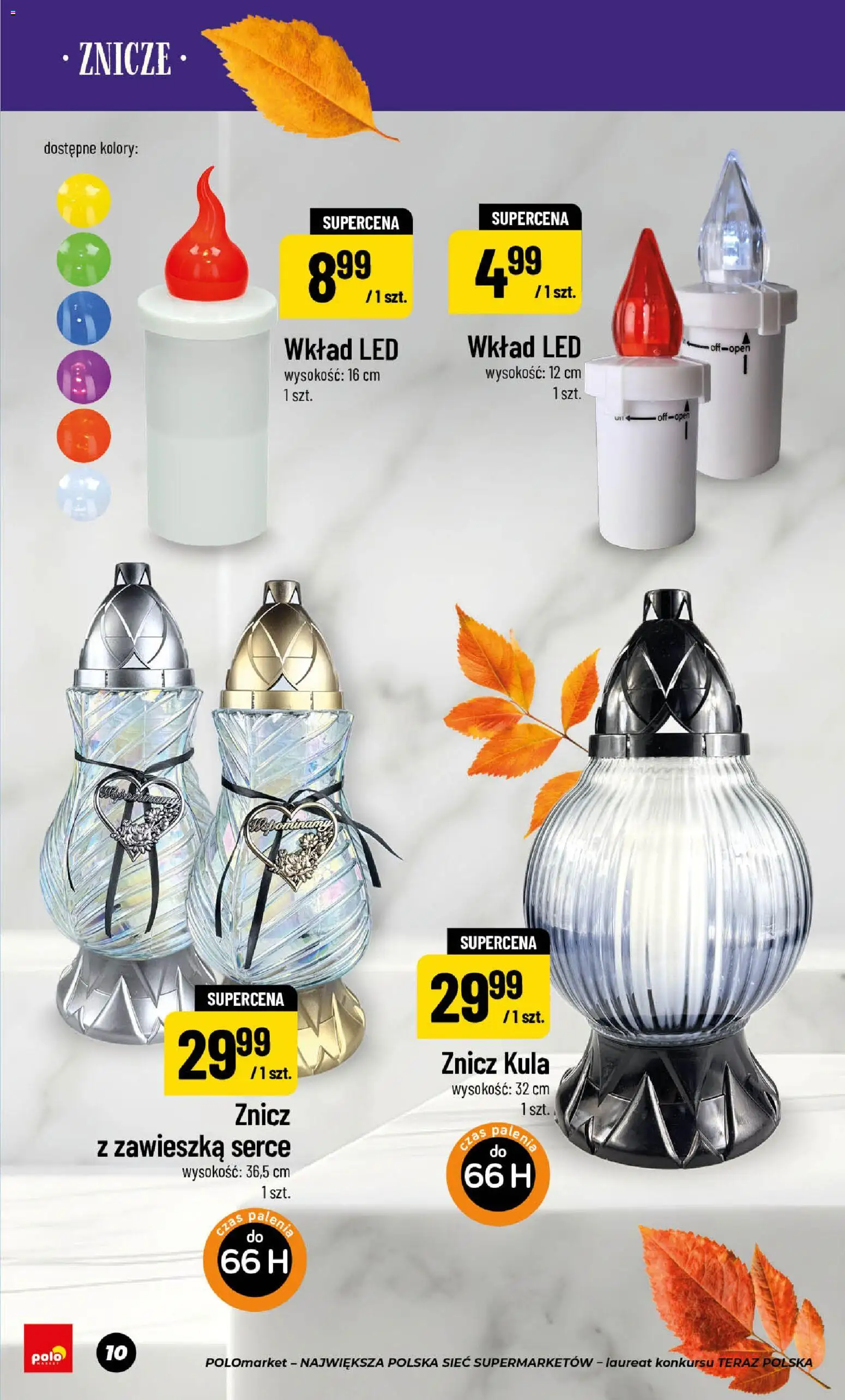 POLOmarket gazetka - Znicze od 11.09.2026 | Strona: 10 | Produkty: Znicze