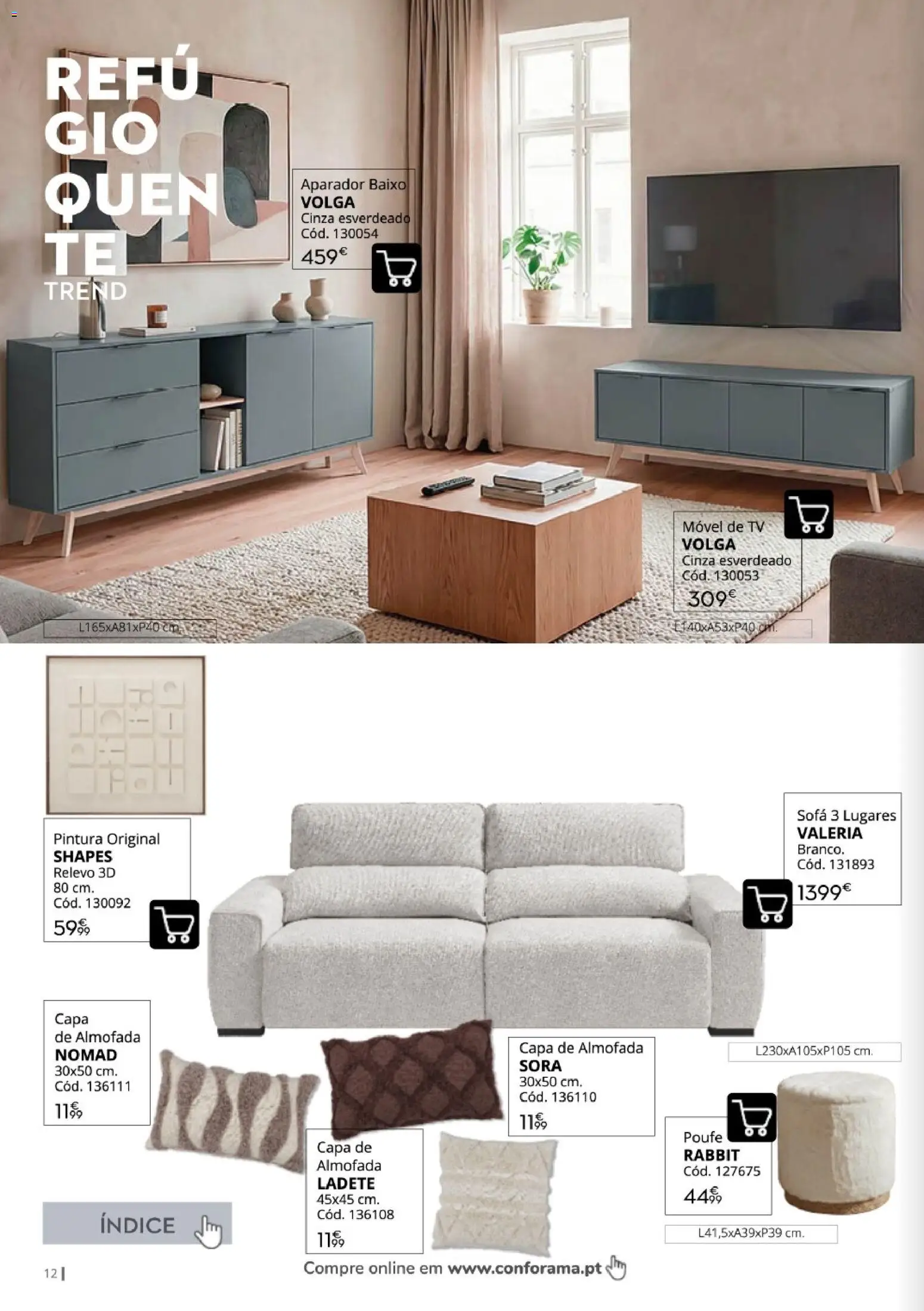 Conforama Outono Trend │ válido de 30/09/2026 | Página: 12 | Produtos: Almofada, Sofá, Aparador