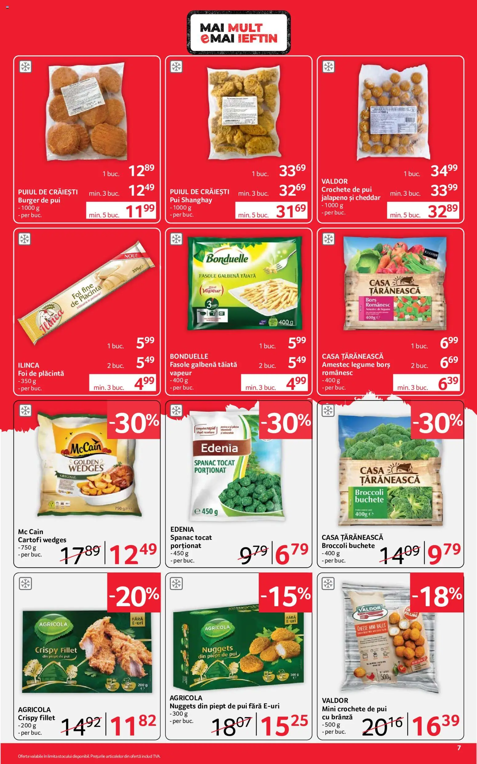 Noul catalog Selgros – valabil de la 24.07.2026 | Pagină: 7 | Produse: Crochete, Brânză, Broccoli, Cartofi