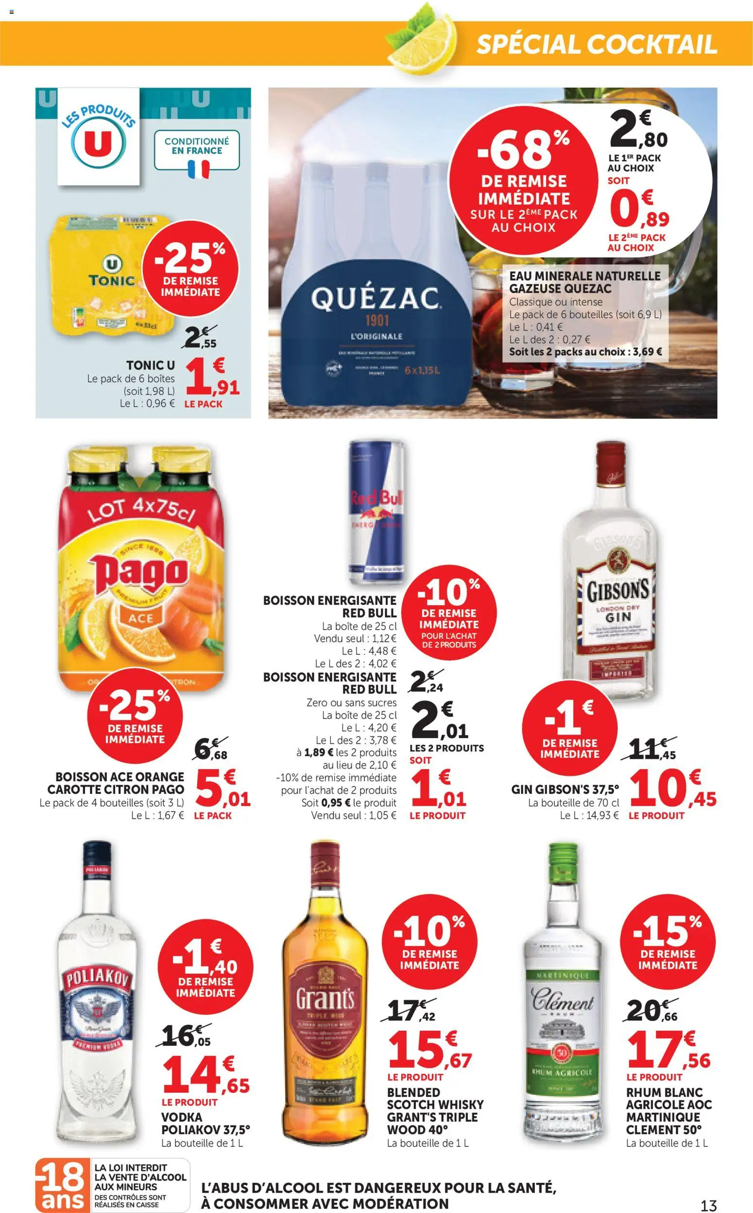 {H1} | Page: 13 | Produits: Vodka, Red bull, Boisson énergisante, Carotte