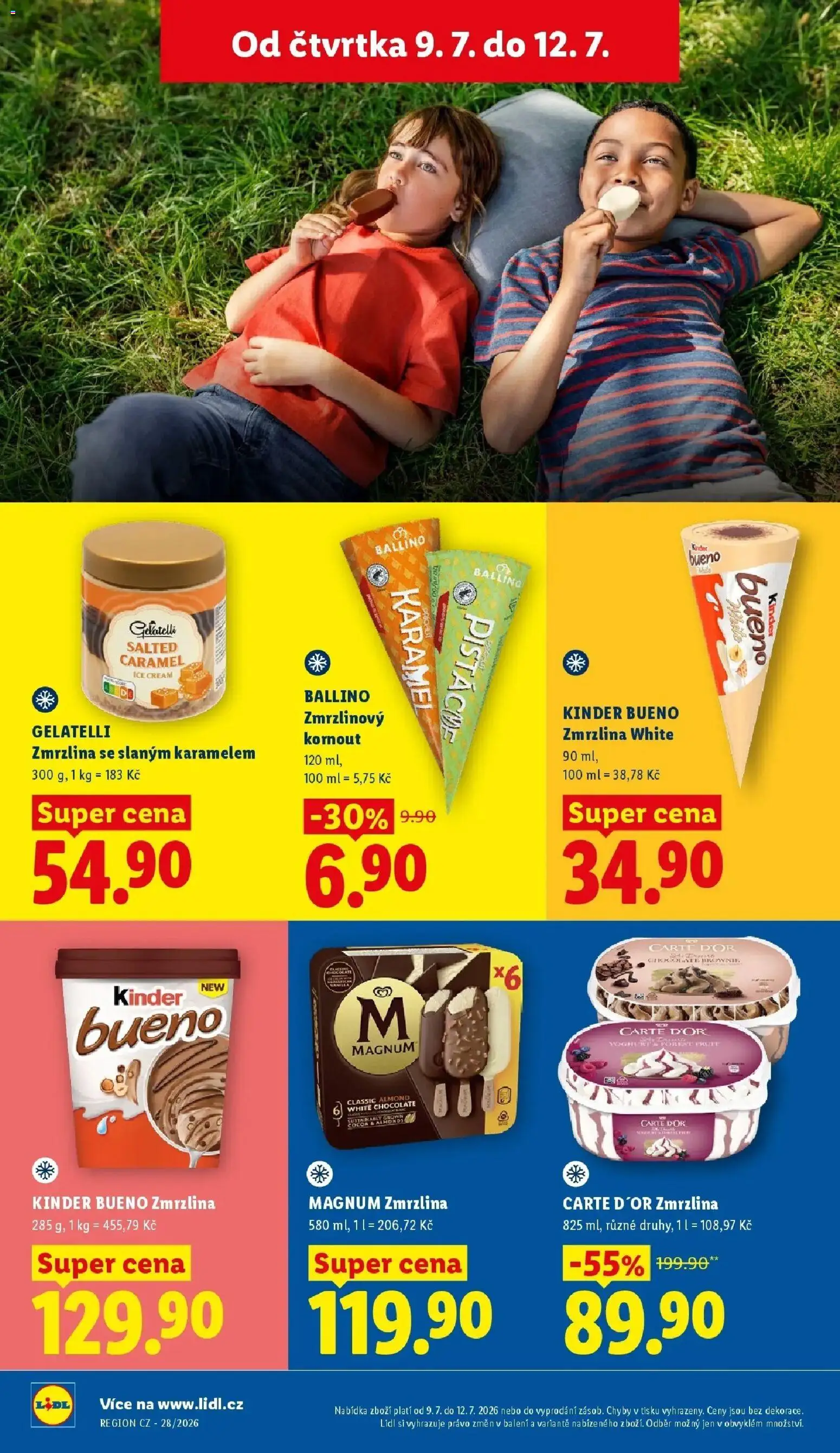 Lidl aktuální leták od 09.07.2026 | Strana: 32 | Produkty: Brownie, Zmrzlina, Magnum, Kinder